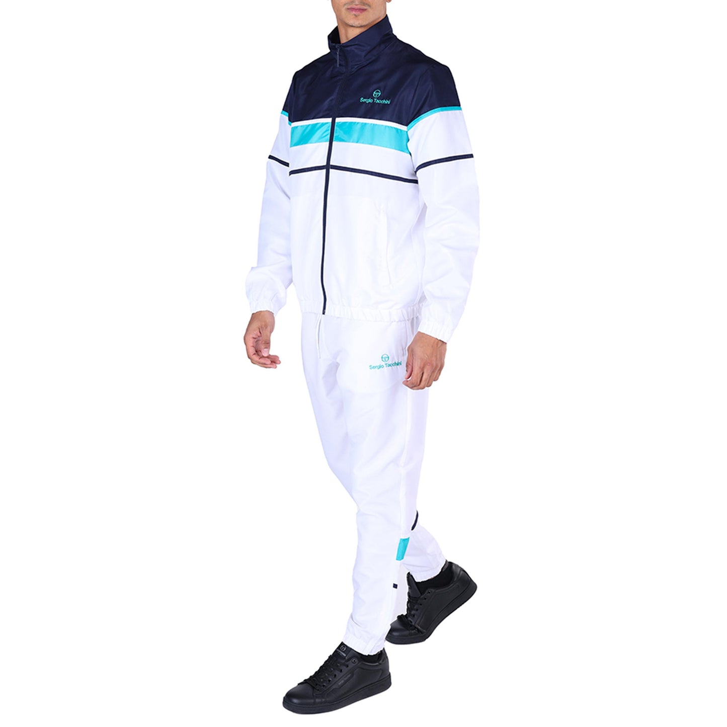 Sergio Tacchini Scorpione Trainingspak Heren - wit, donkerblauw