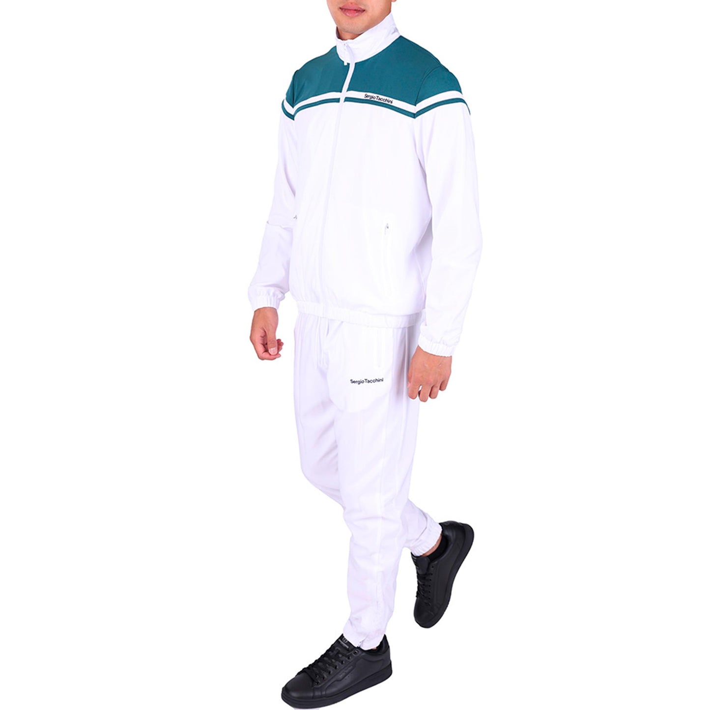 Sergio Tacchini Riflesso Survêtement Hommes - blanc, bleu petrol