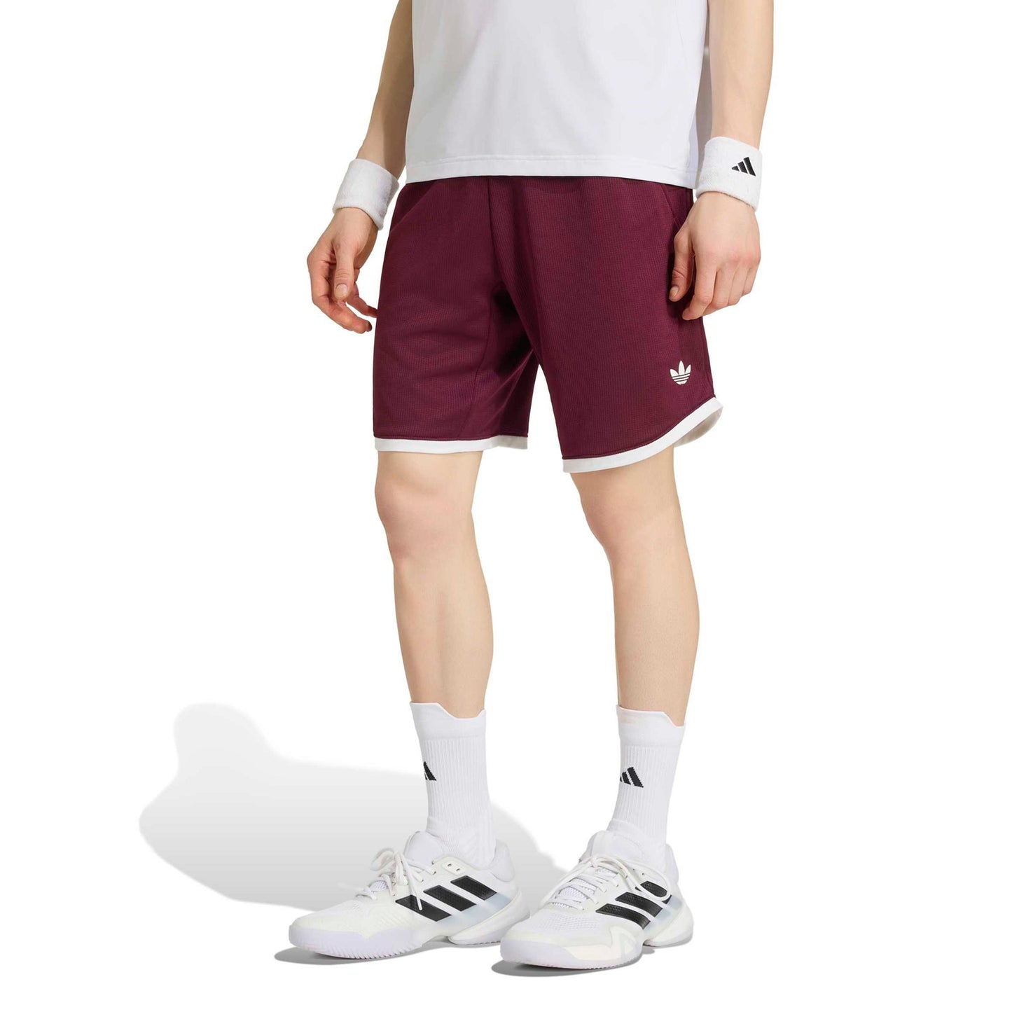 adidas Classics 9Inch Shorts Hommes - rouge vin, blanc