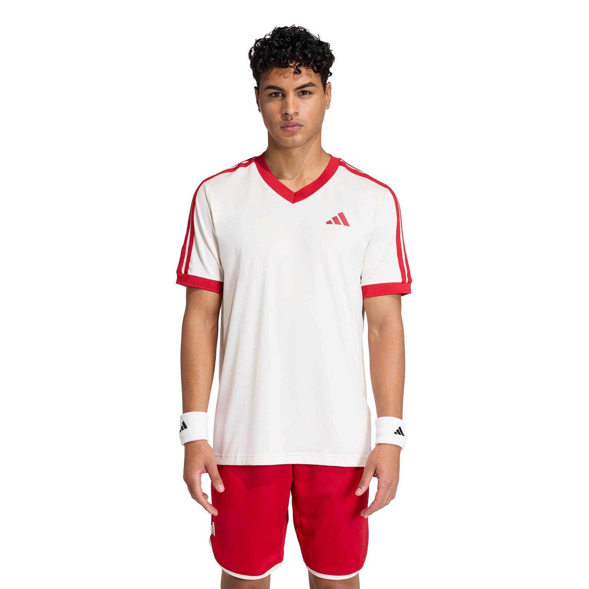 adidas Classics T-shirt Heren - beige, rood