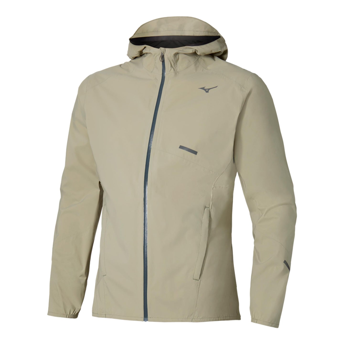 Mizuno Tech Light Hooded Veste running Hommes - beige
