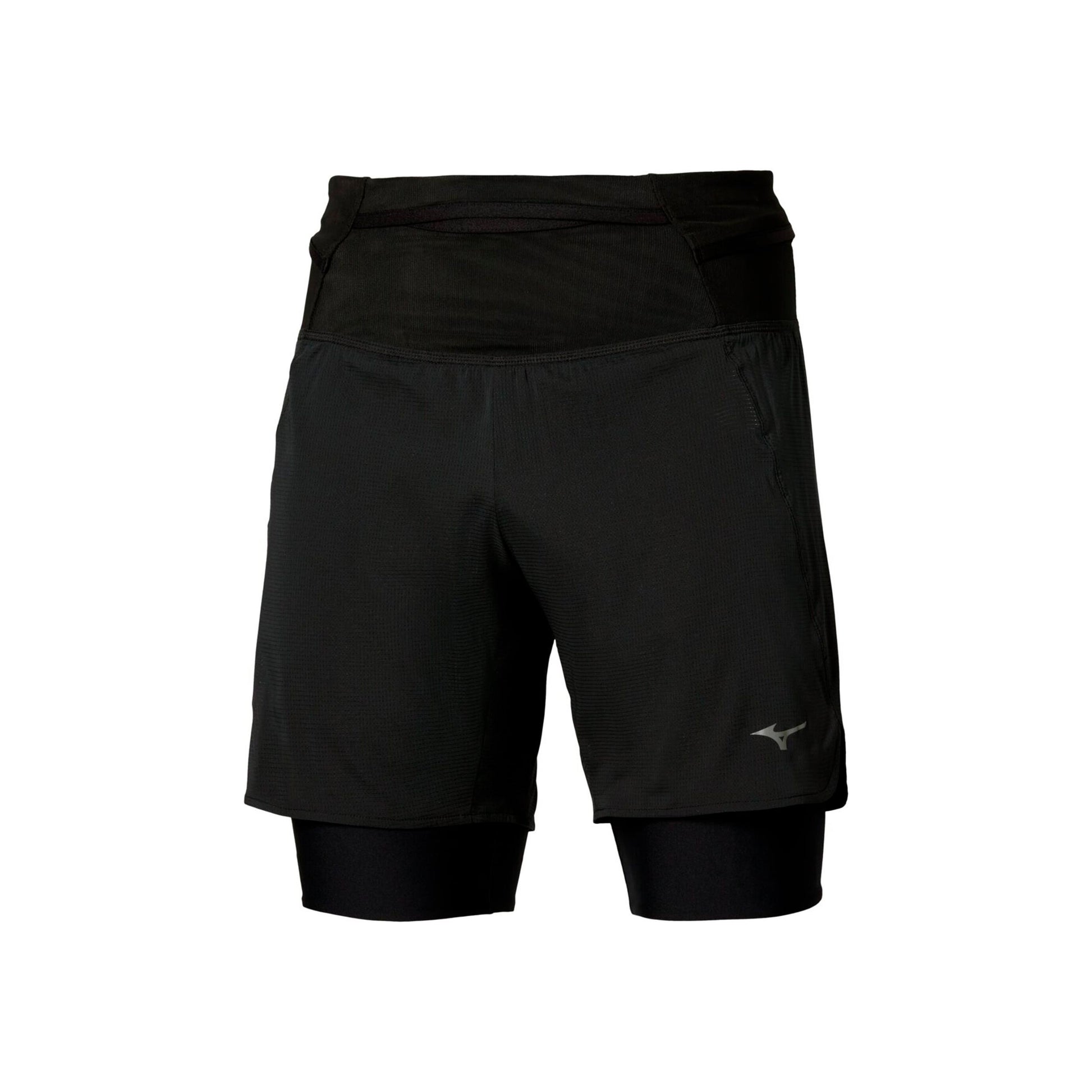 Mizuno Trail Multipocket Trail 2in1 Hardloopshorts Heren - zwart