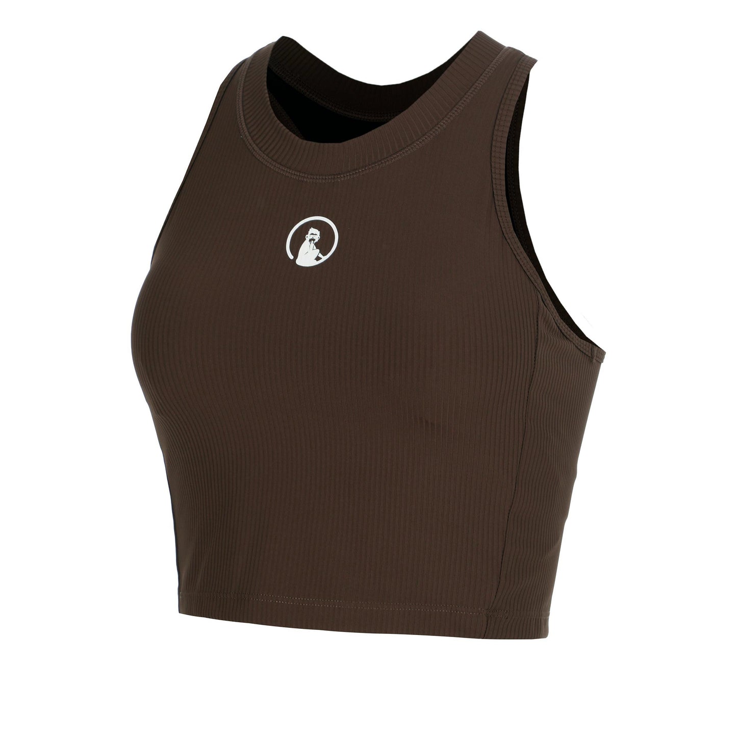 Quiet Please Memories Rib Crop Tanktop Dames - bruin
