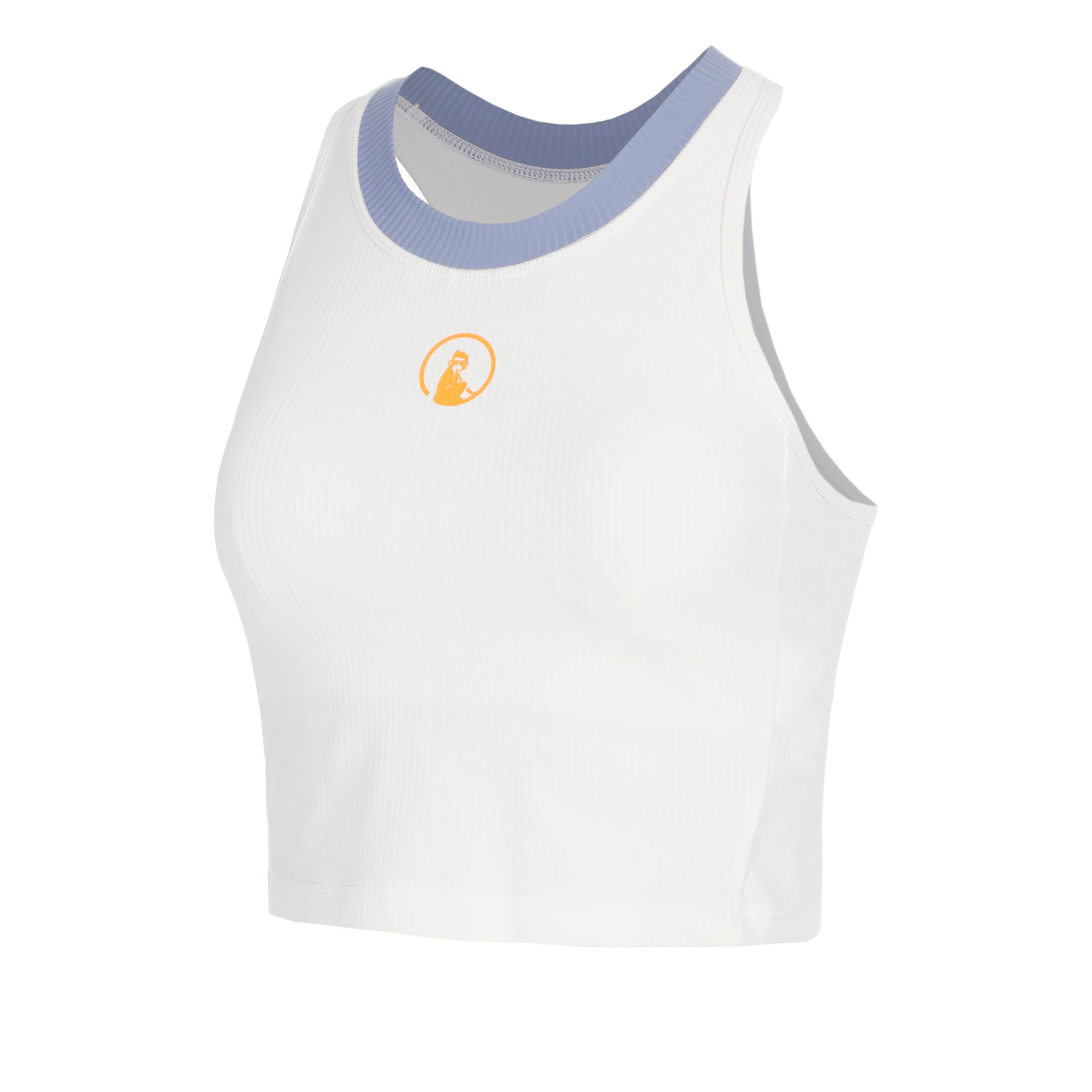Quiet Please Glow Rib Crop Tanktop Dames - crème