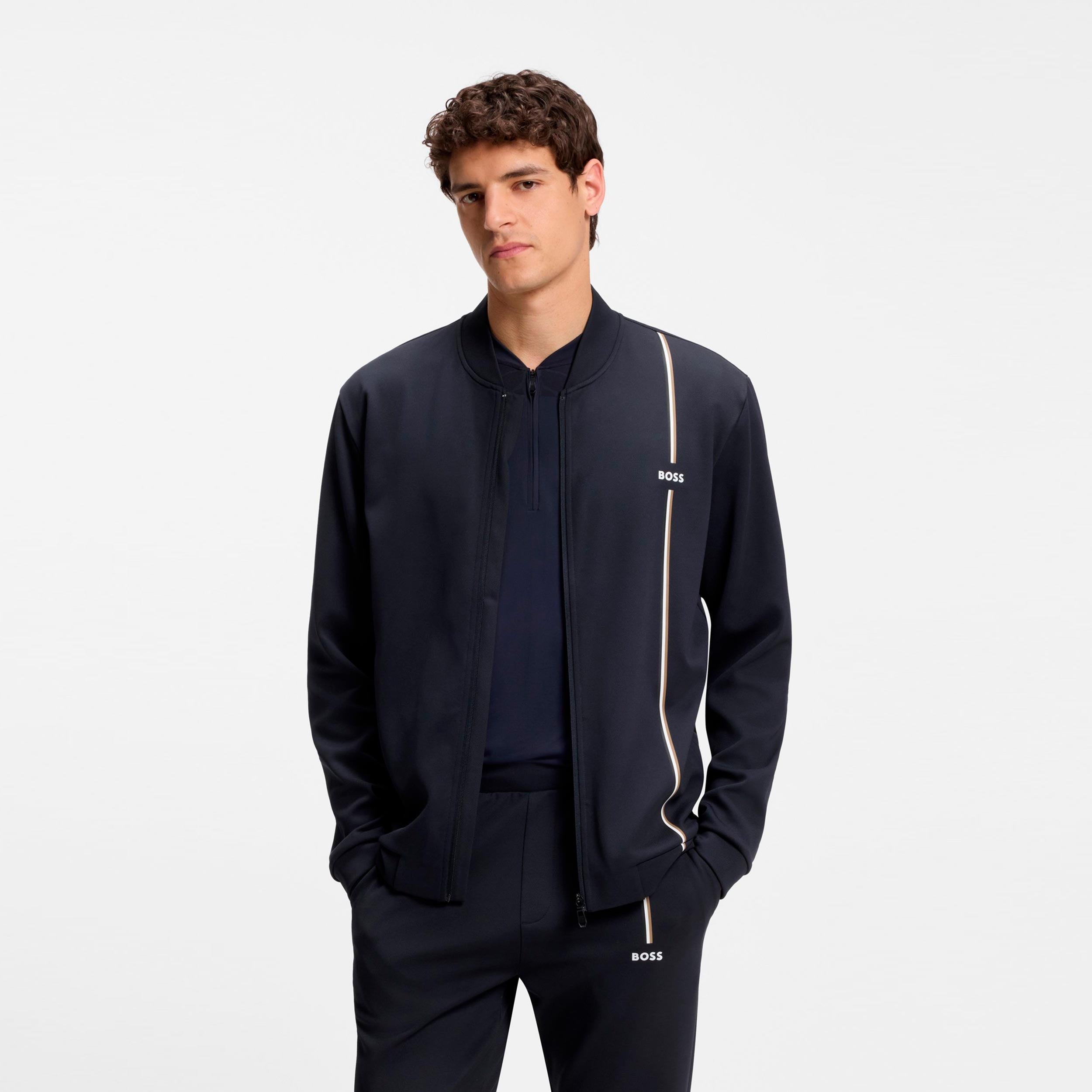 BOSS Game Full Zip Sportjas Heren - donkerblauw