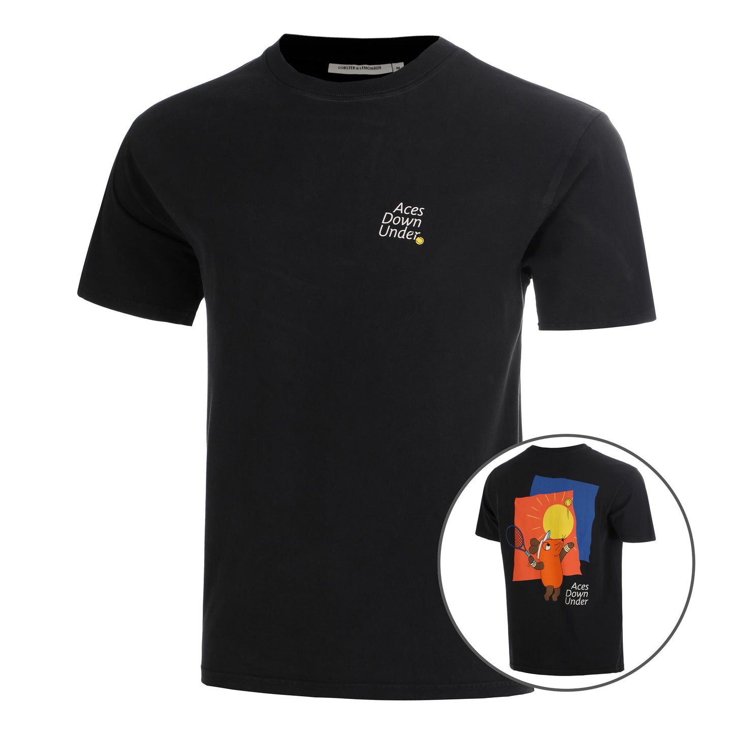 Lobster & Lemonade Maus Aces Down Under – '89 Band T-shirt Unisex - zwart