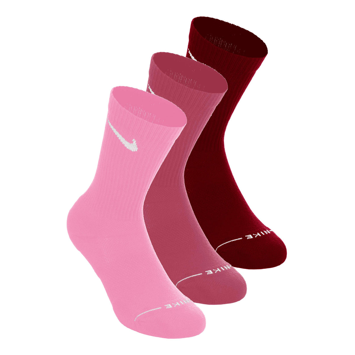 Nike Crew Chaussettes de tennis Pack de 3 Unisex - rouge, rosé