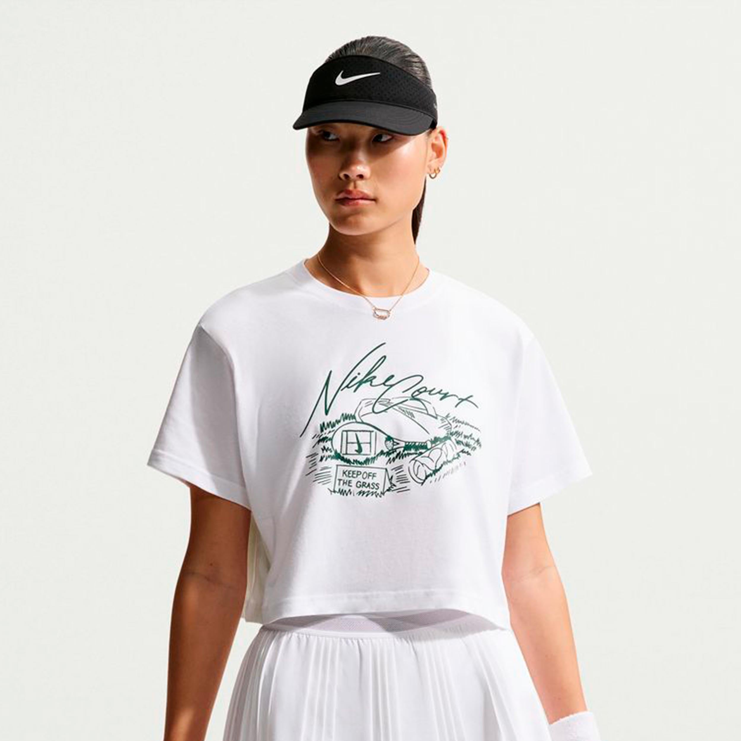 Nike Slam Crop T-shirt Dames - wit