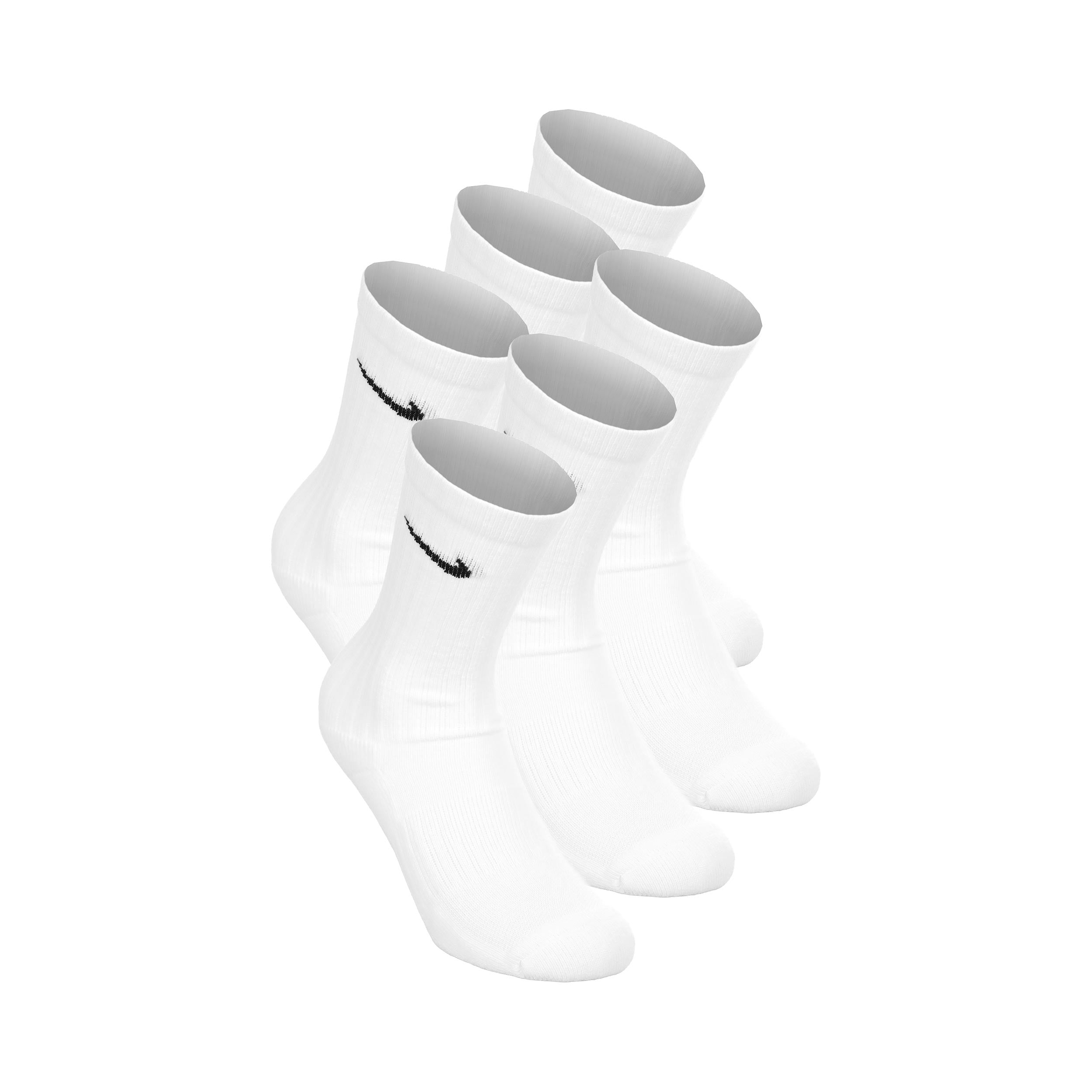 Nike Everyday Crew Chaussettes de tennis Pack de 6 Enfants - blanc, noir
