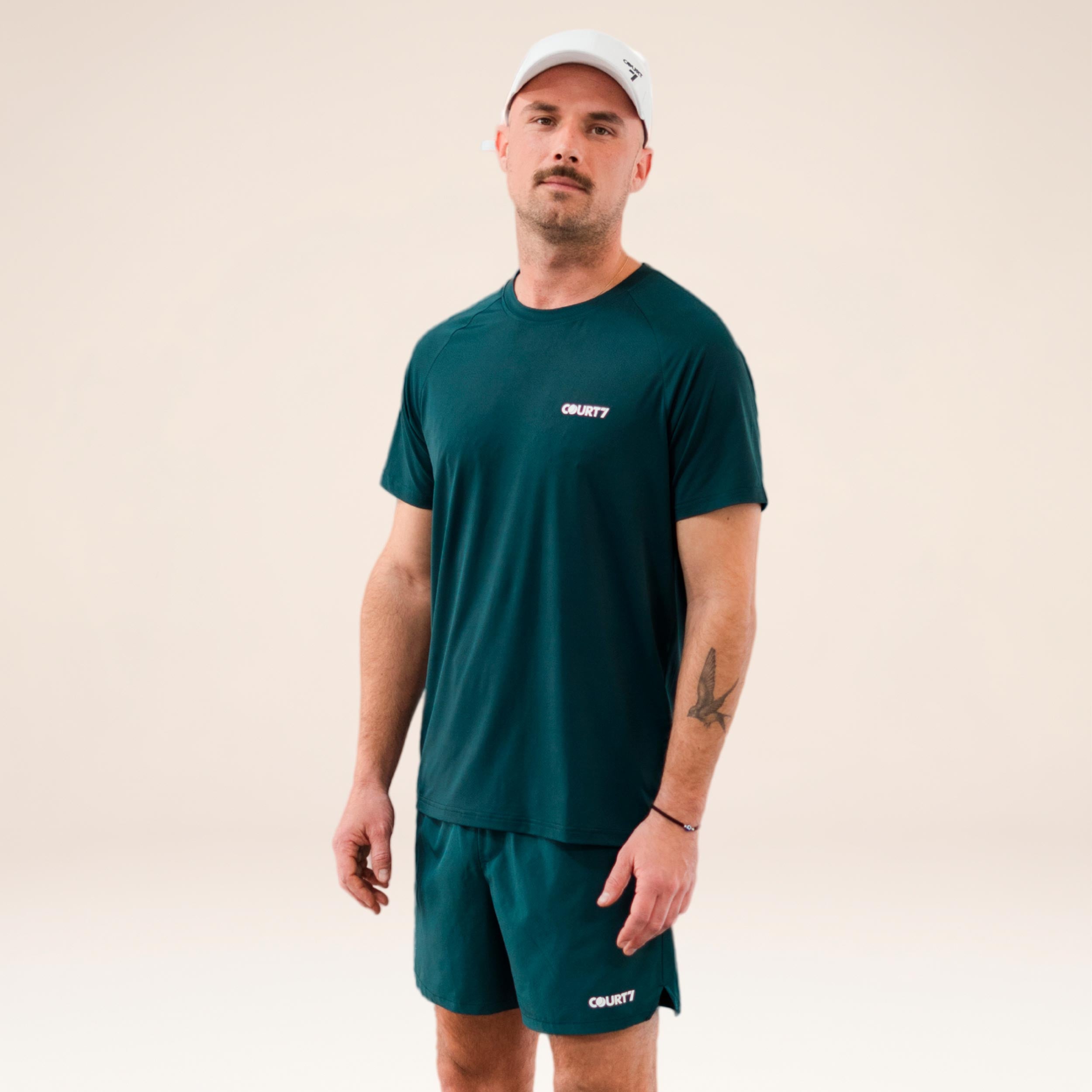 COURT7 Performance Solid T-shirt Heren - donkergroen