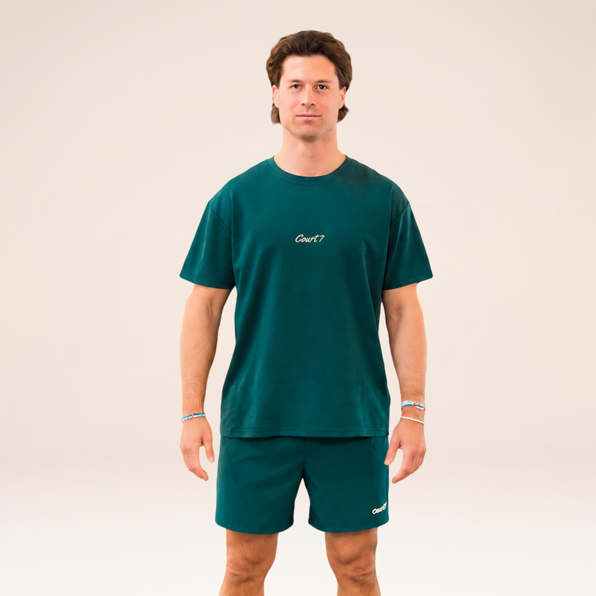 COURT7 AD-IN Basic 2.0 T-shirt Unisex - donkergroen