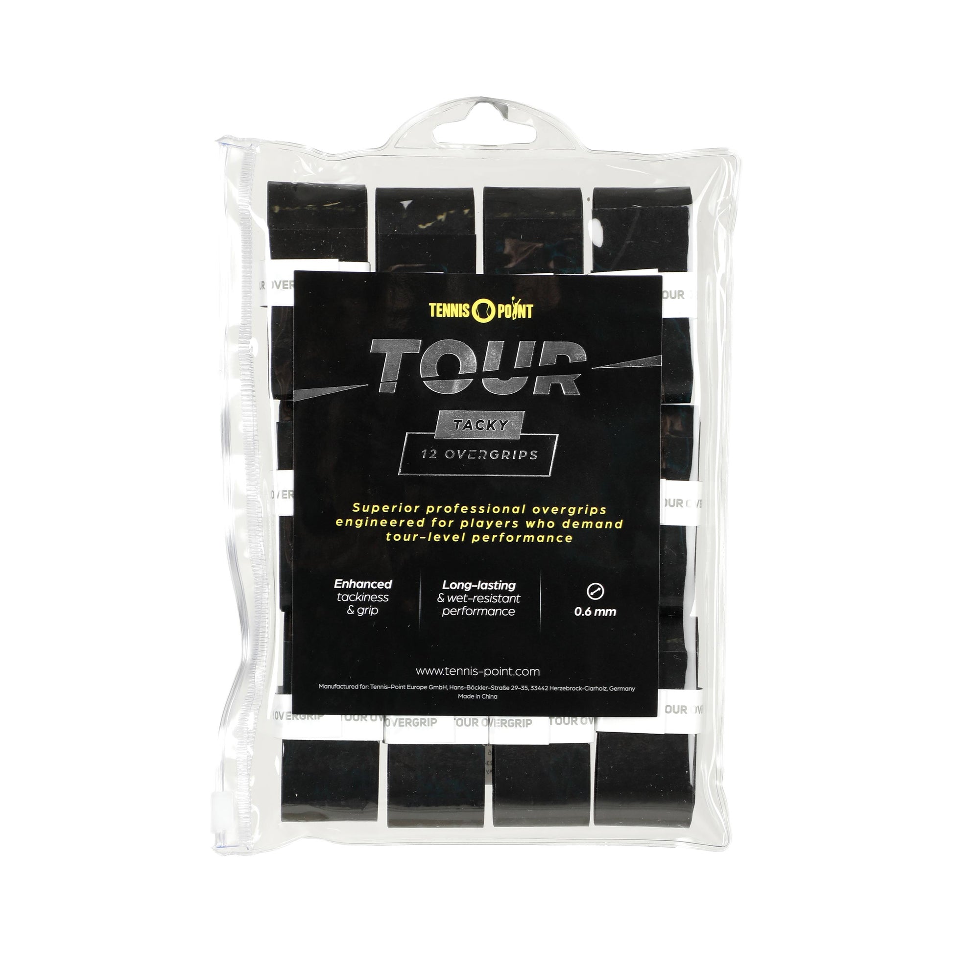 Tennis-Point Tour Tacky Verpakking 12 stuks - zwart