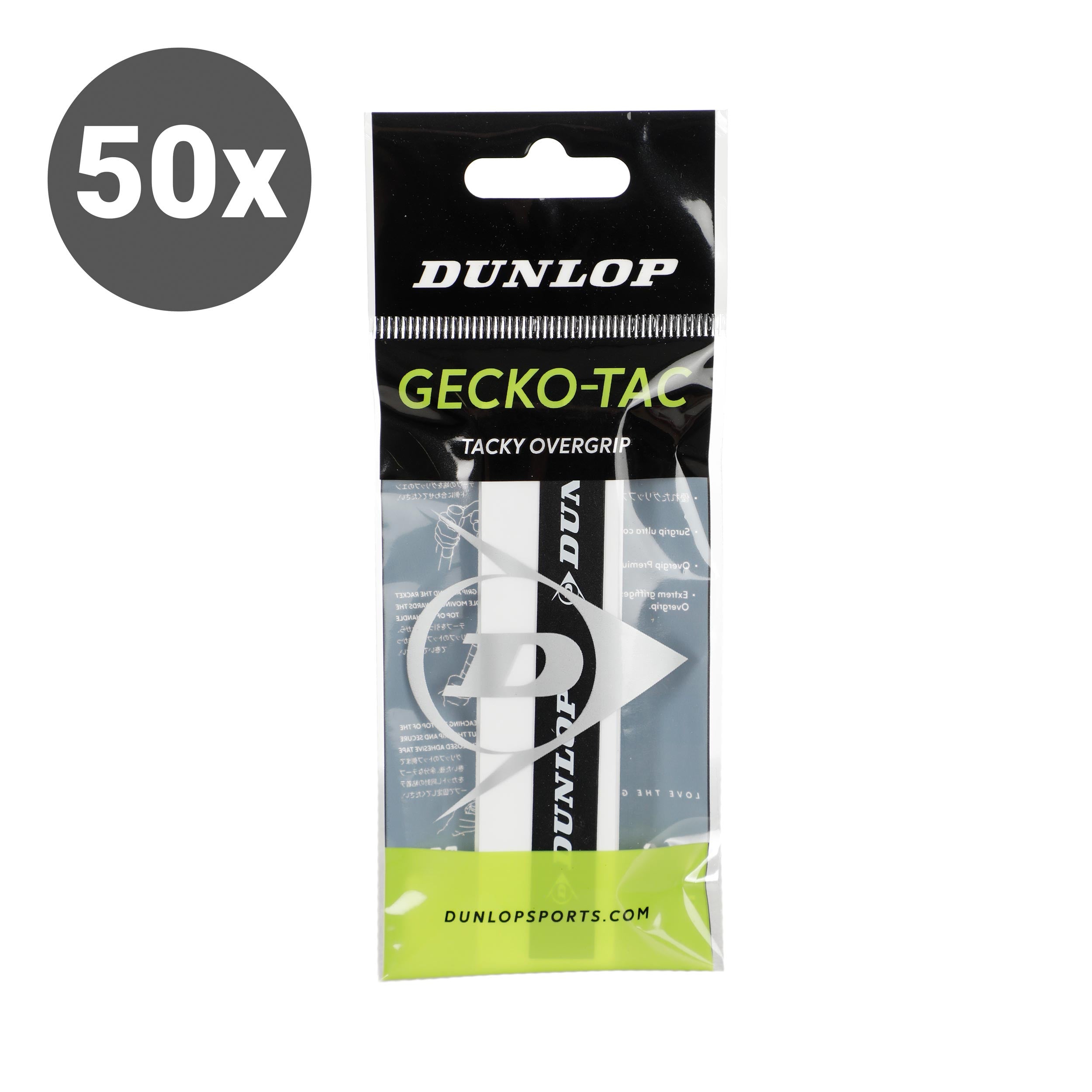 Dunlop Gecko-Tac Pack de 50 - blanc