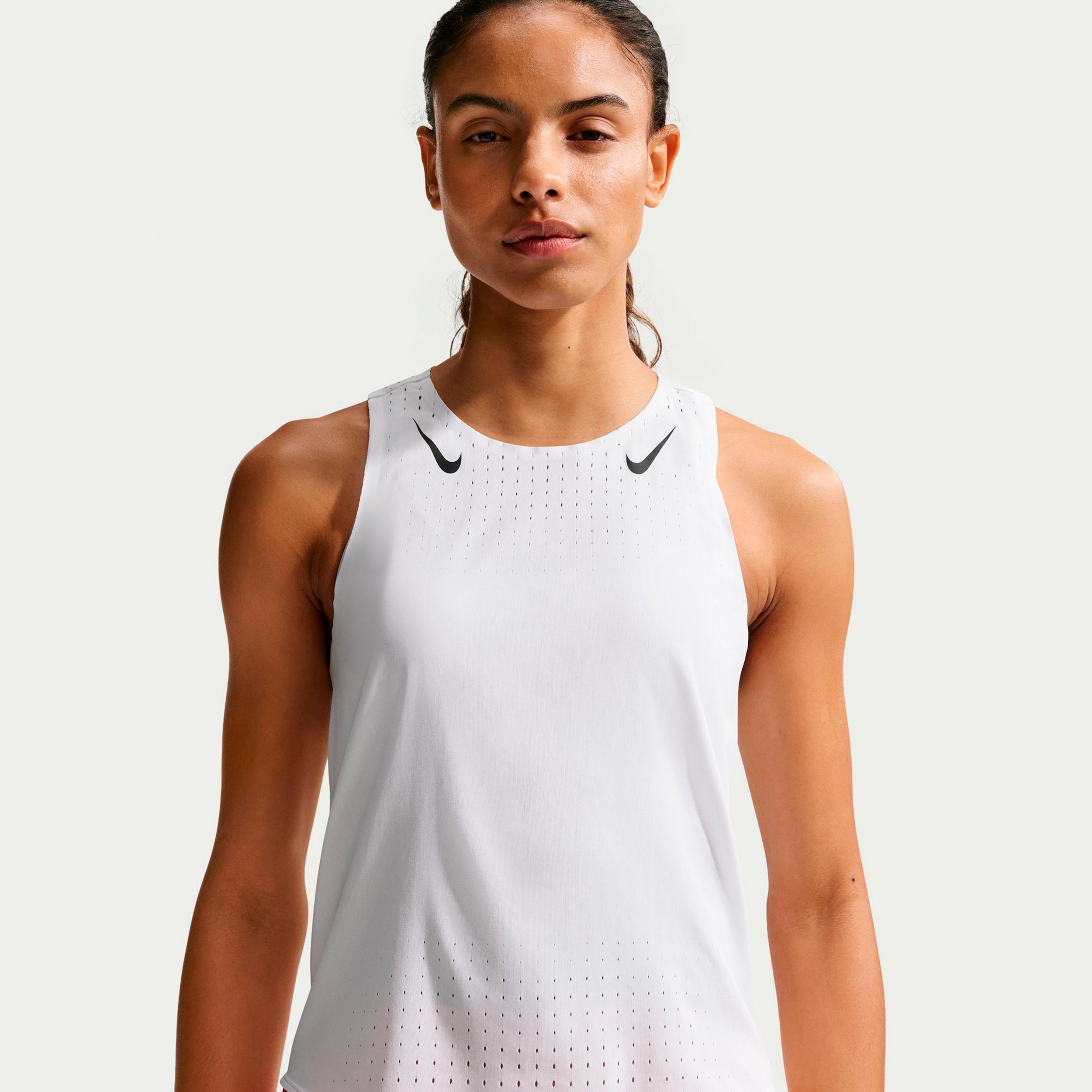 Nike AeroSwift Hardloopshirt Dames - wit, zwart