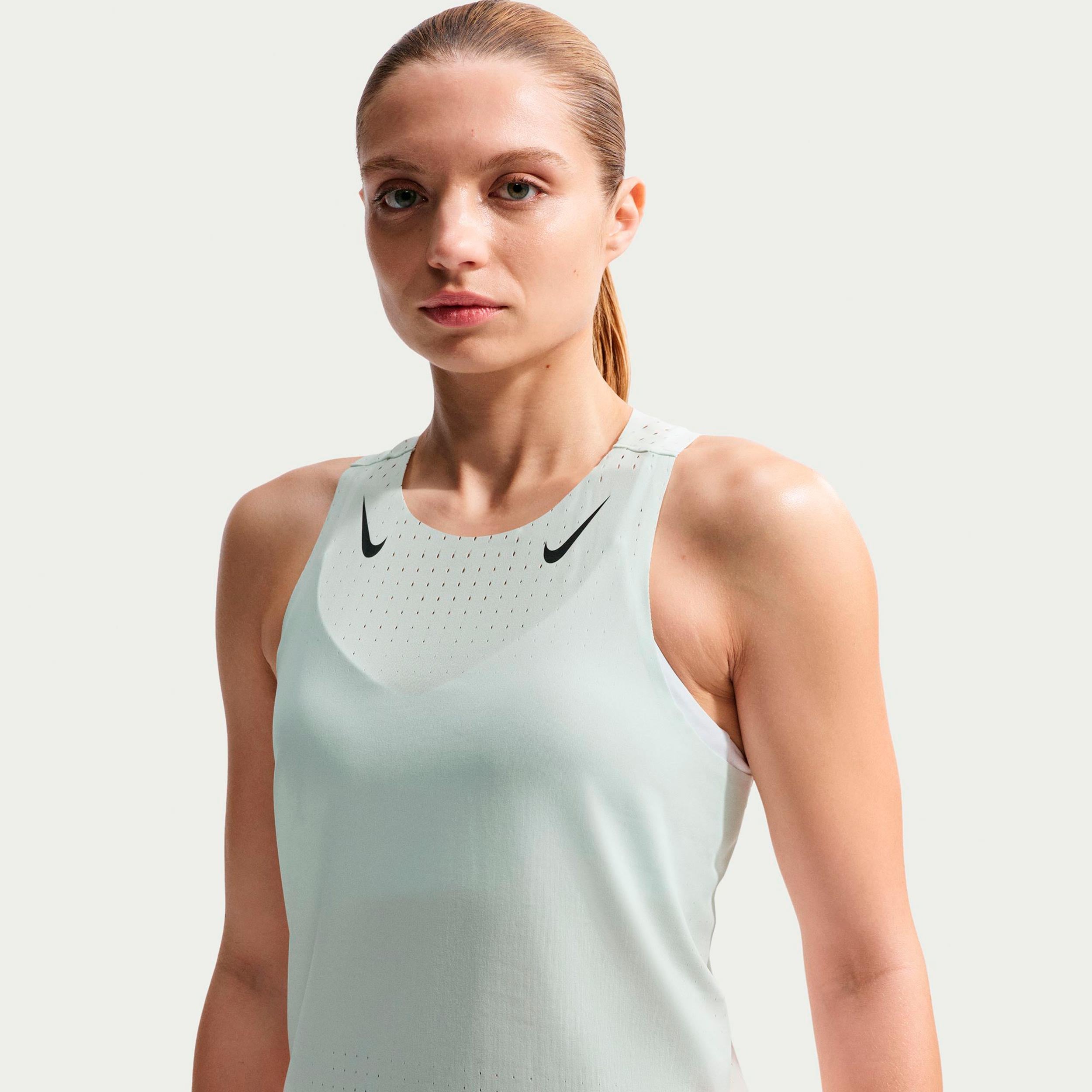 Nike AeroSwift Hardloopshirt Dames - mint, zwart