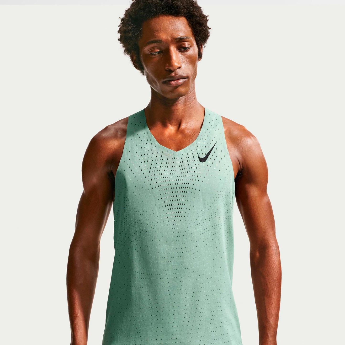 Nike AeroSwift Maillot de course Hommes - vert olive, noir