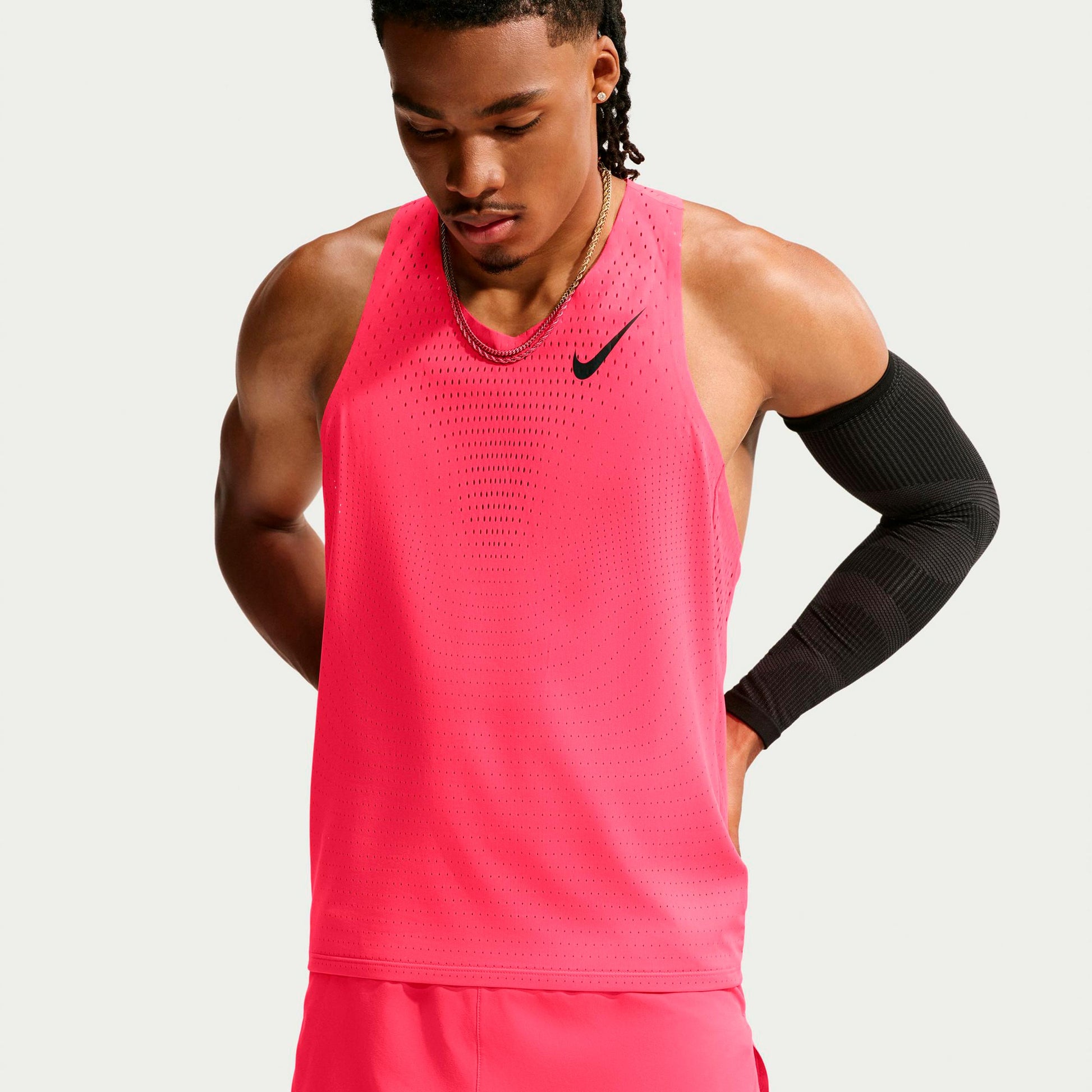 Nike AeroSwift  Hardloopshirt Heren - rood, zwart