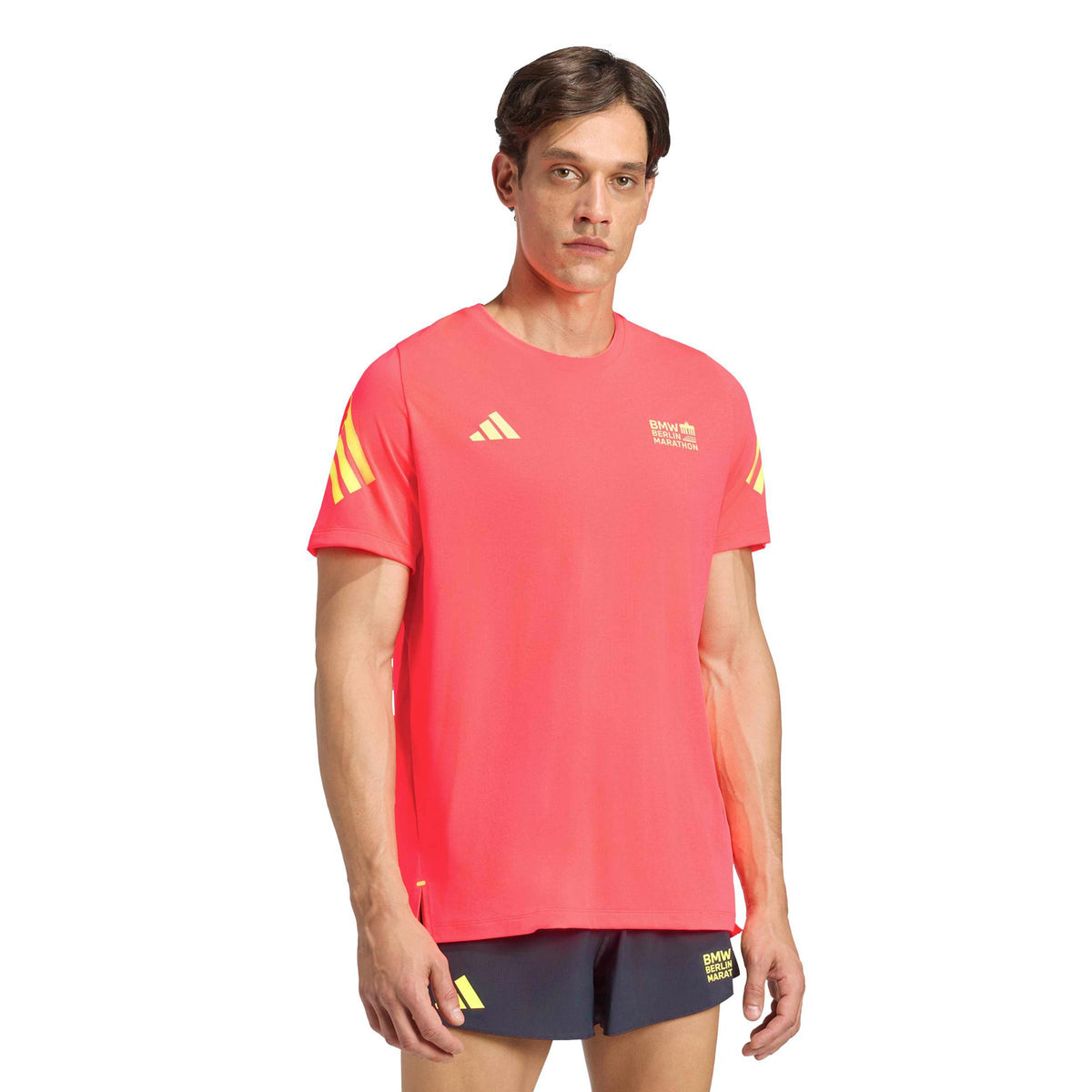 adidas BMW Berlin Maillot de course Hommes - corail, jaune