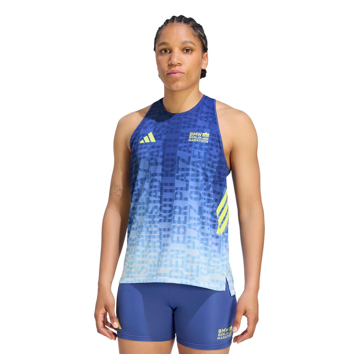 adidas BMW Berlin Hardloopshirt Dames - blauw, geel