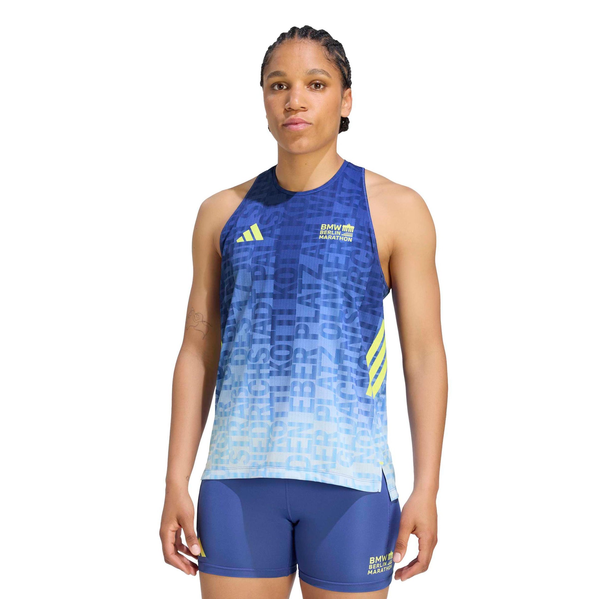 adidas BMW Berlin Hardloopshirt Dames - blauw, geel