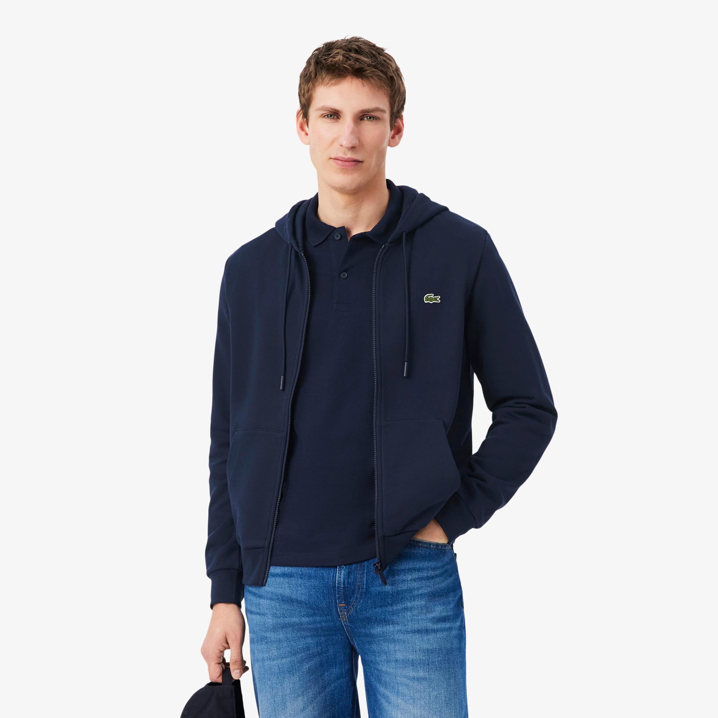 Lacoste Gilet en coton Hommes - bleu foncé