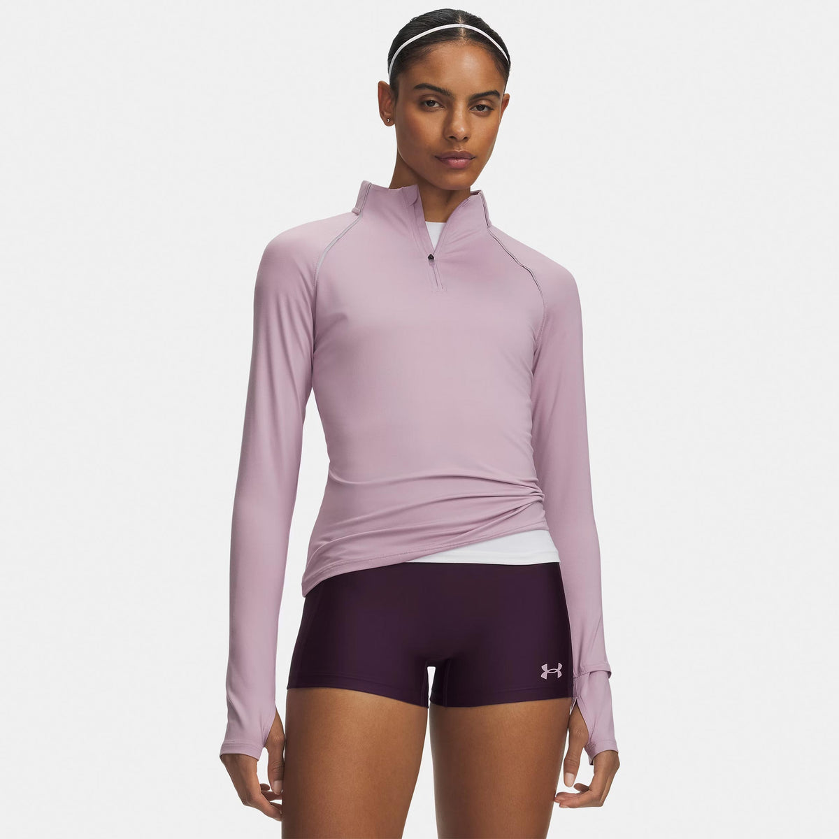 Under Armour Velociti Half Zip  Hardloopshirt Dames - mauve