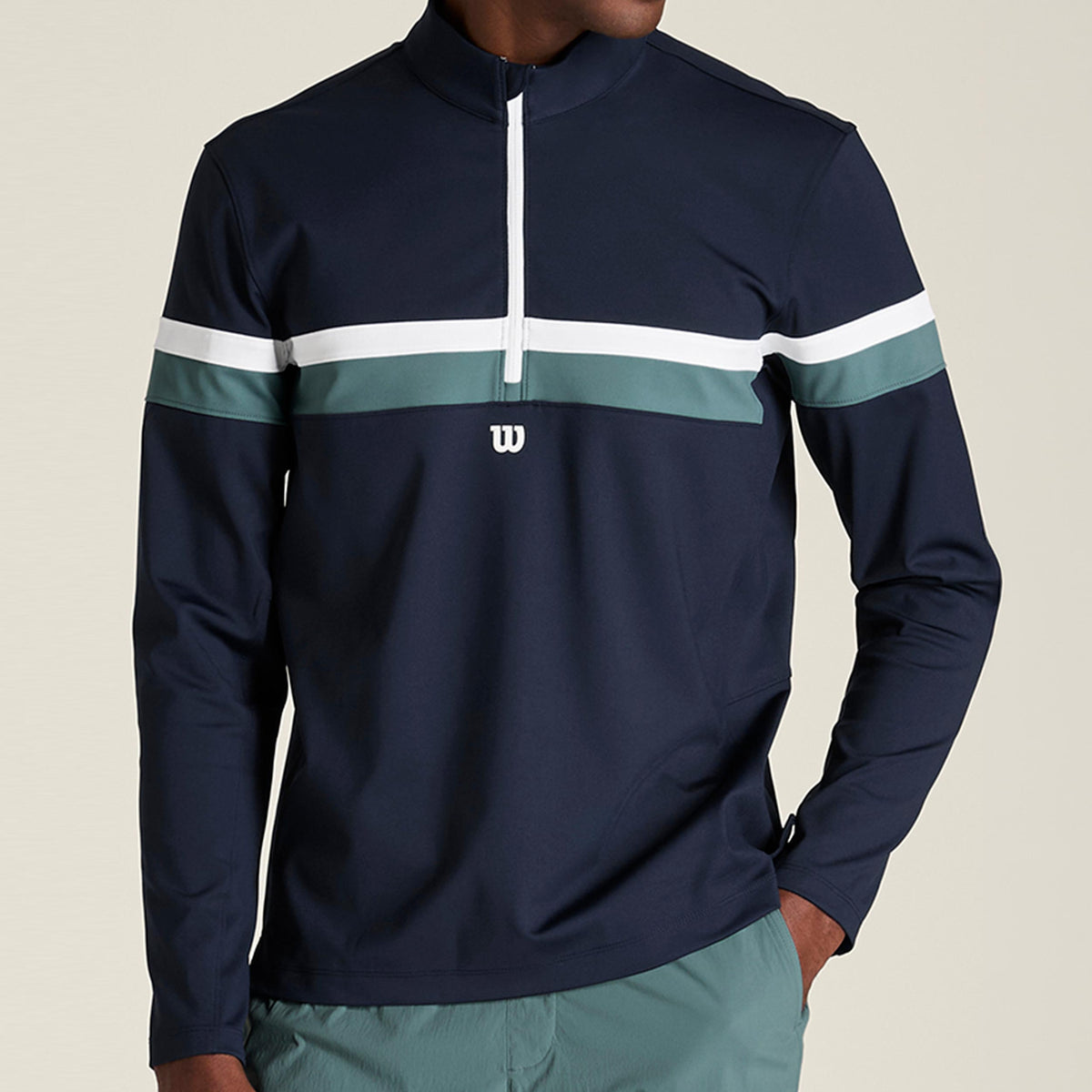 Wilson Elevate Performance Half-Zip Longsleeve Heren - donkerblauw, blauw