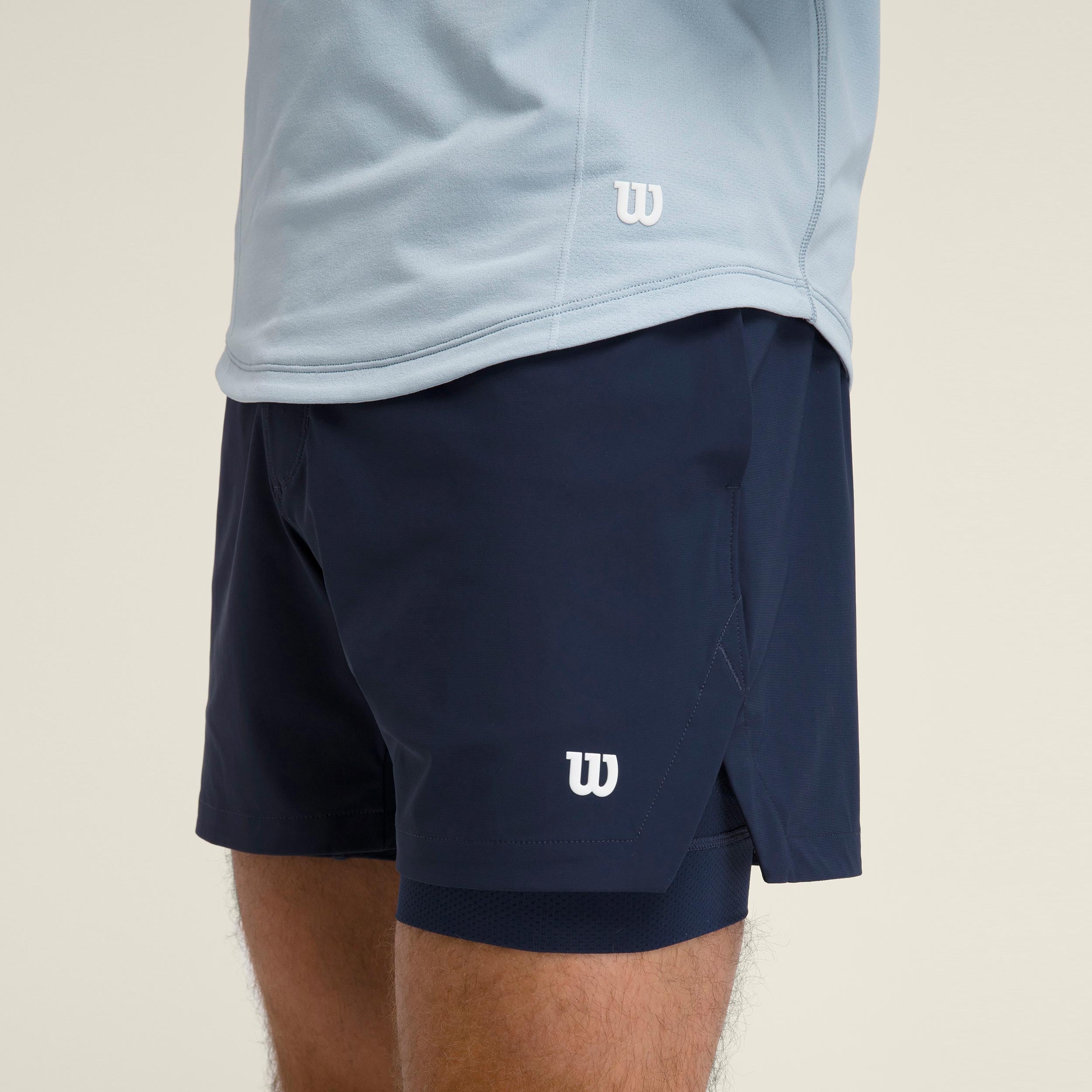 Wilson Set Point 7in Lined Shorts Heren - donkerblauw