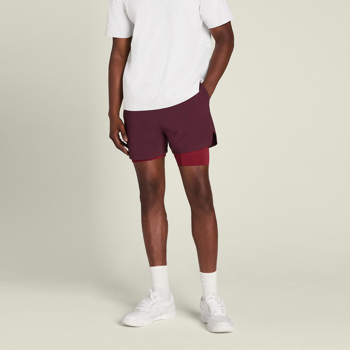 Wilson Set Point 7in Lined Shorts Heren - paars, donkerrood