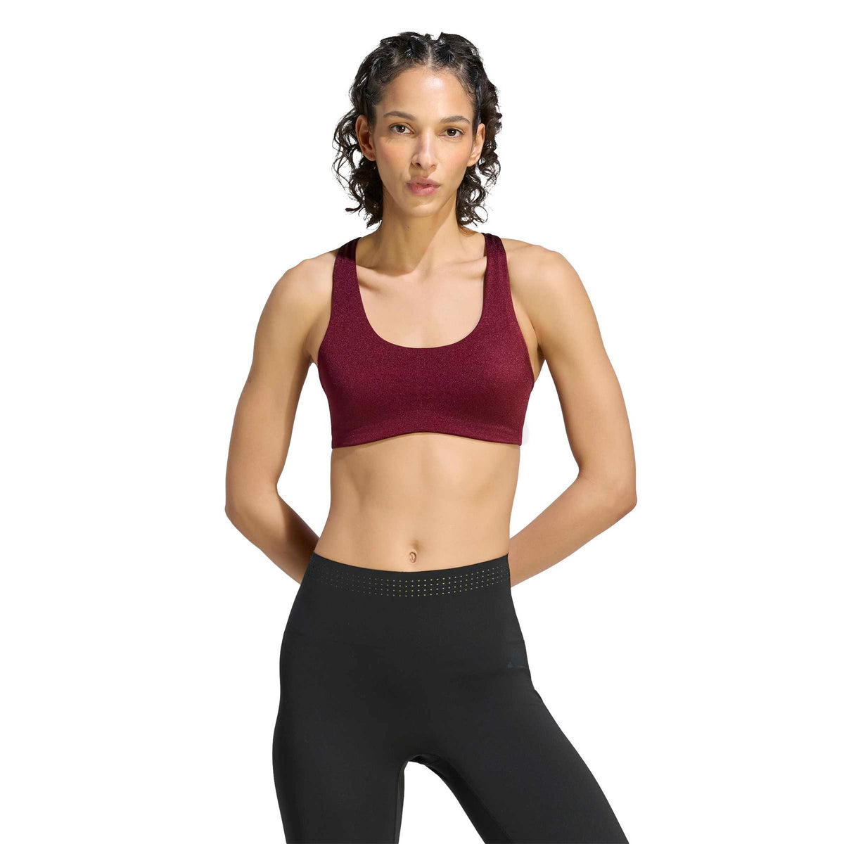 adidas Optime Medium Support Soutien-gorge sport Femmes - rouge vin