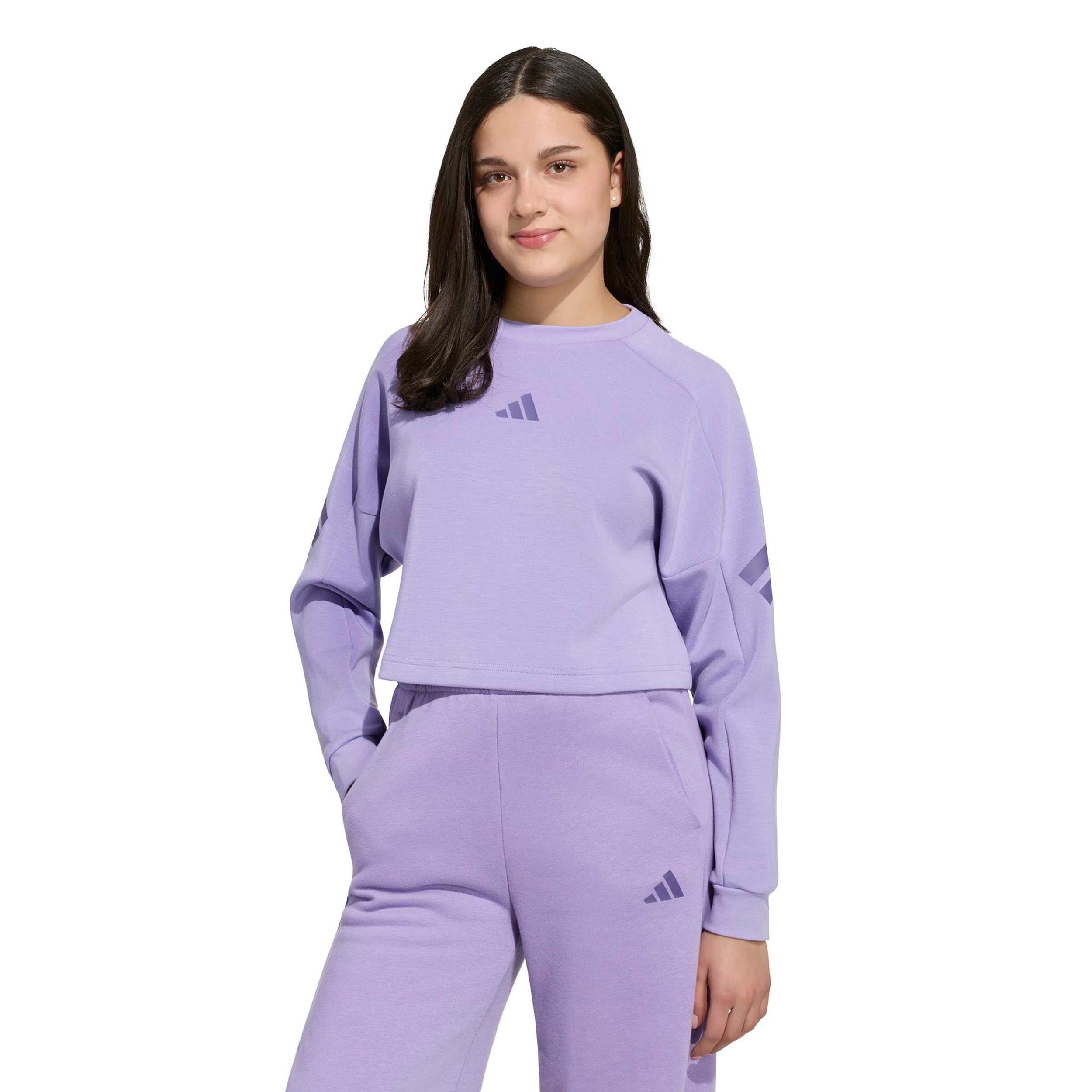 adidas 3Stripes Crew Crop Sweat-shirt Enfants - lilas