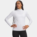 ColdGear Mock Haut manches longues Femmes - blanc, gris clair