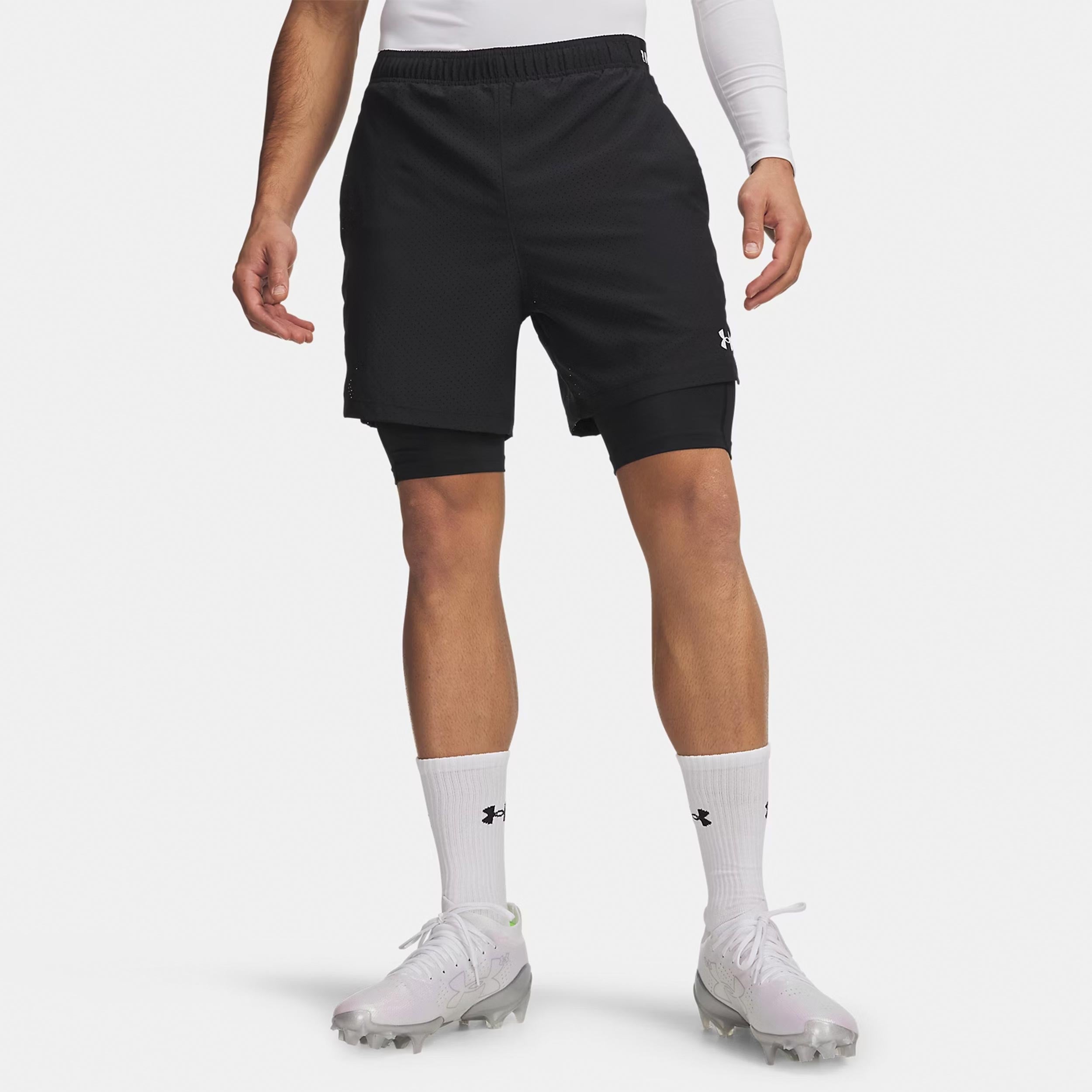 Under Armour Vanish Woven 2.0 2n1 Shorts Heren - zwart, wit