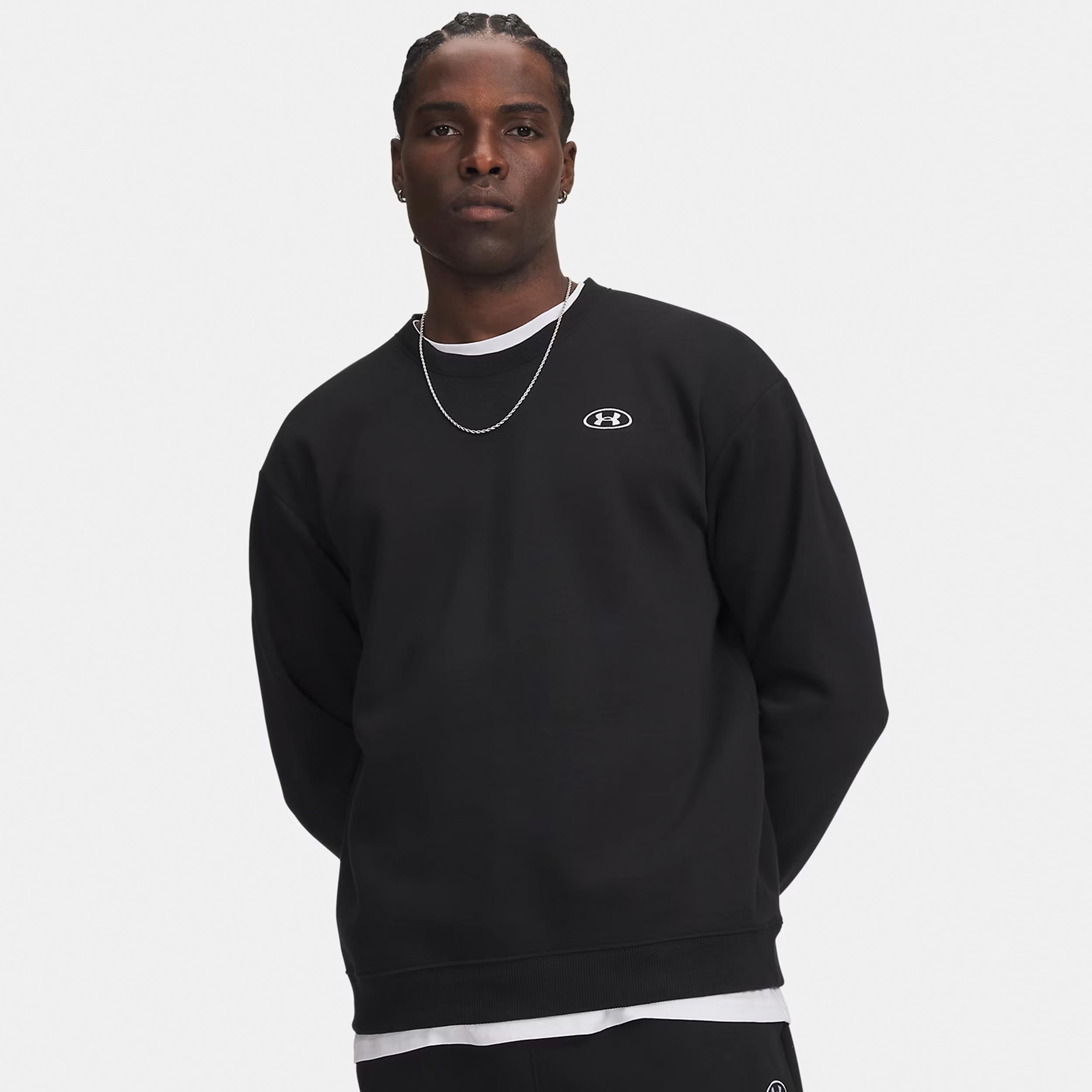 Under Armour Rival Fleece Crew Sweatshirt Heren - zwart, wit
