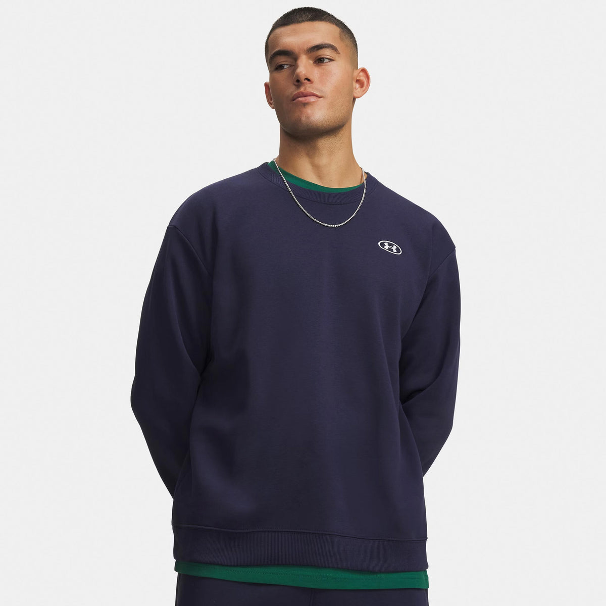 Under Armour Rival Fleece Crew Sweatshirt Heren - blauw, wit