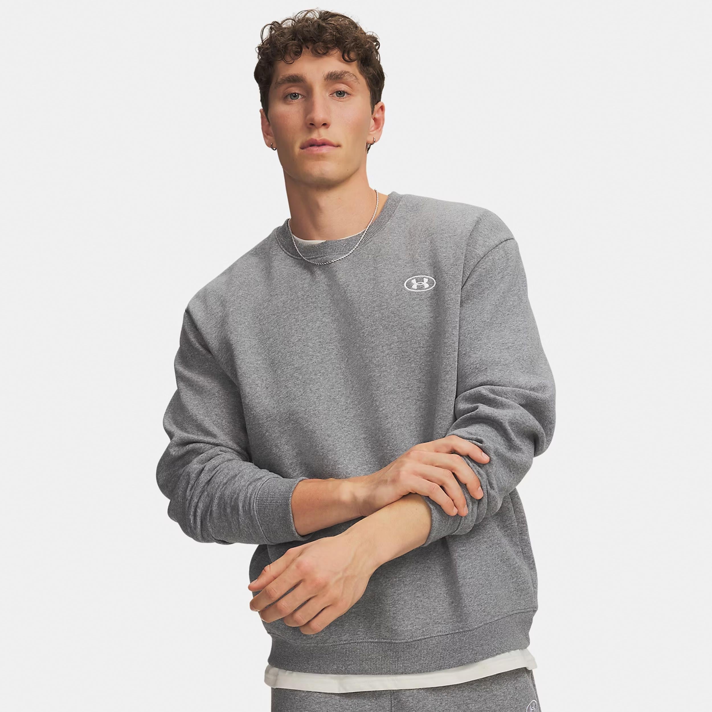 Under Armour Rival Fleece Crew Sweat-shirt Hommes - gris, blanc