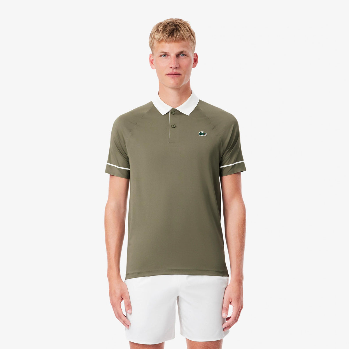 Lacoste Polo Heren - kaki, wit