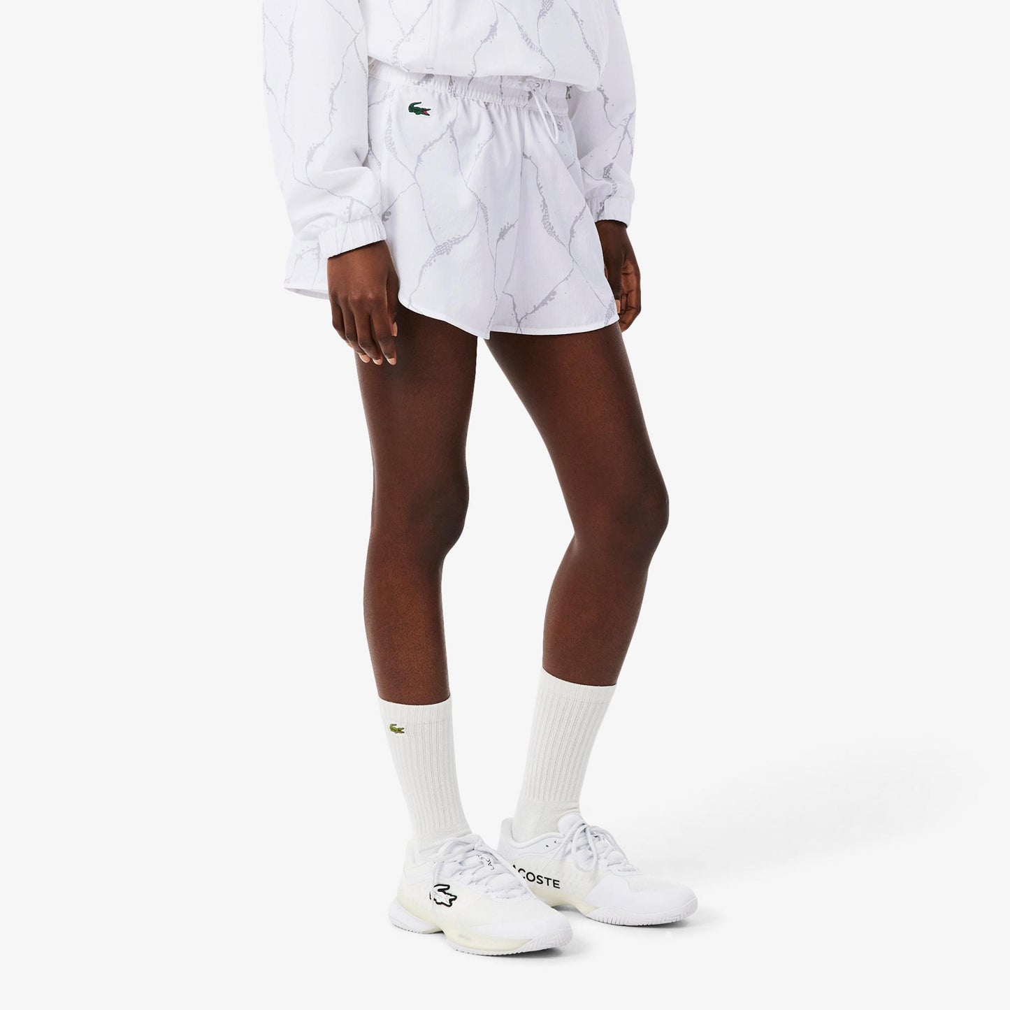Lacoste Shorts Femmes - blanc, gris clair