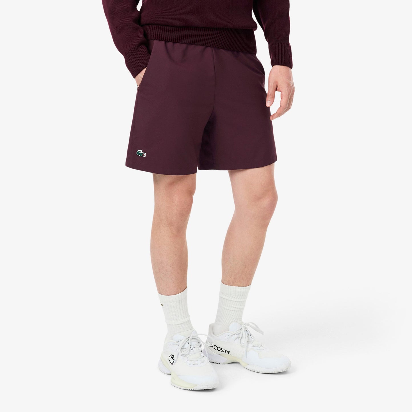 Lacoste Shorts Heren - donkerrood, wit