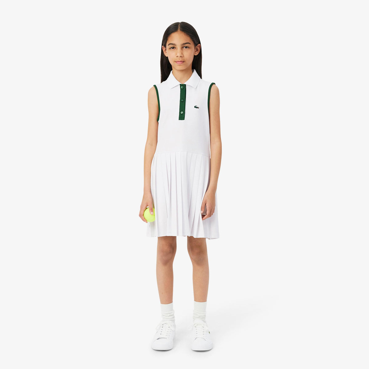 Lacoste Jurk Meisjes - wit, donkergroen