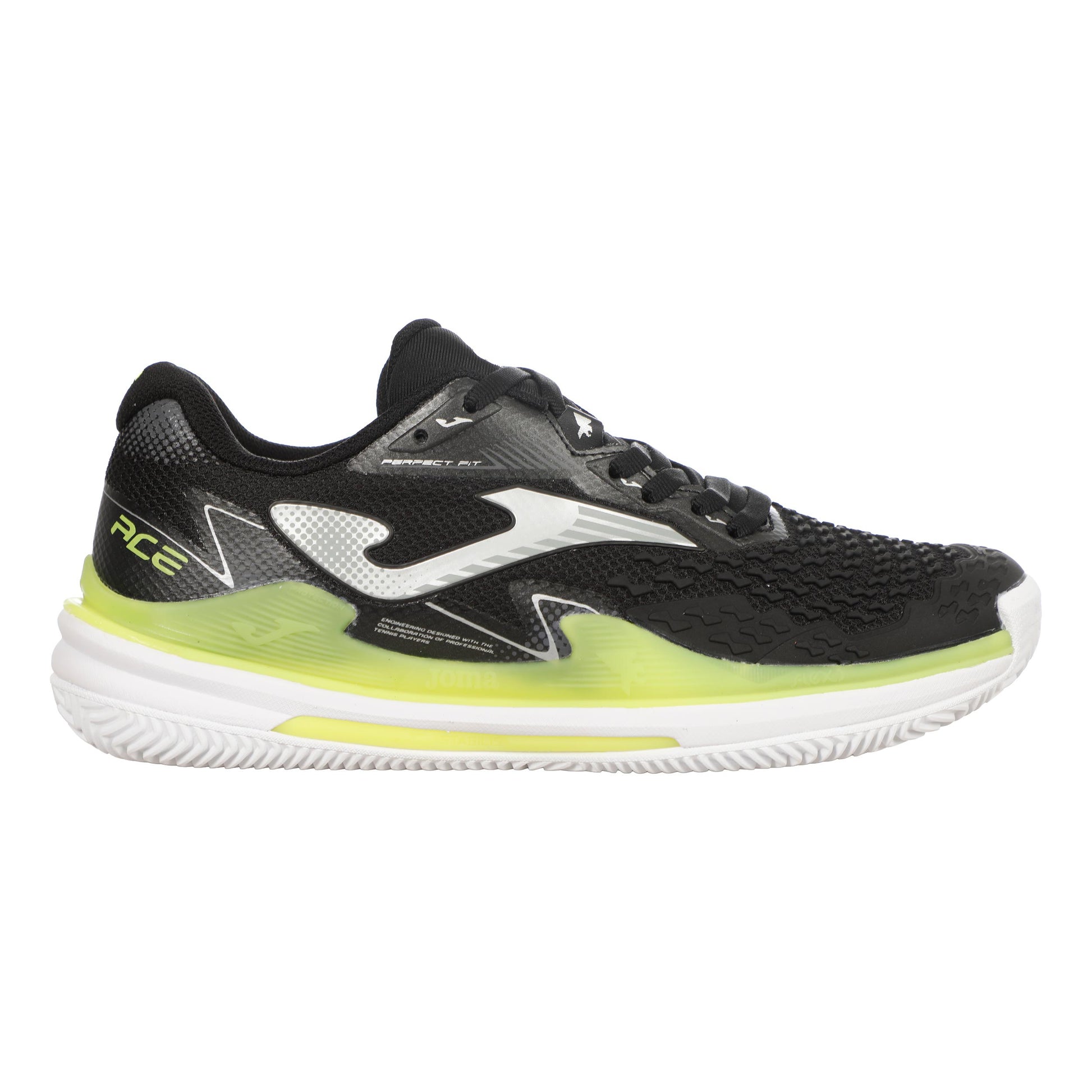 Joma Ace Gravelschoen Dames - zwart, limoen