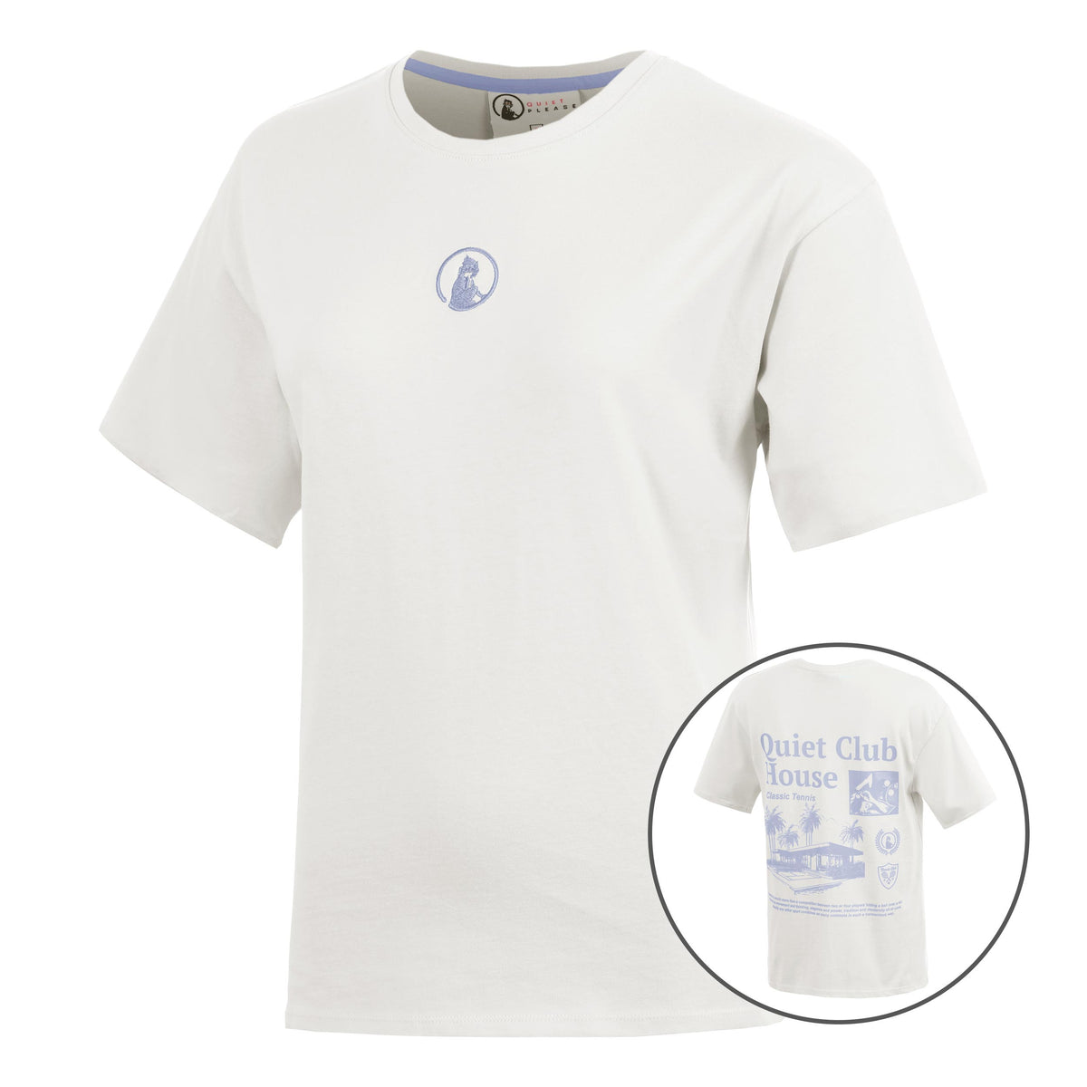 Quiet Please Club House Boyfriend T-shirt Dames - crème