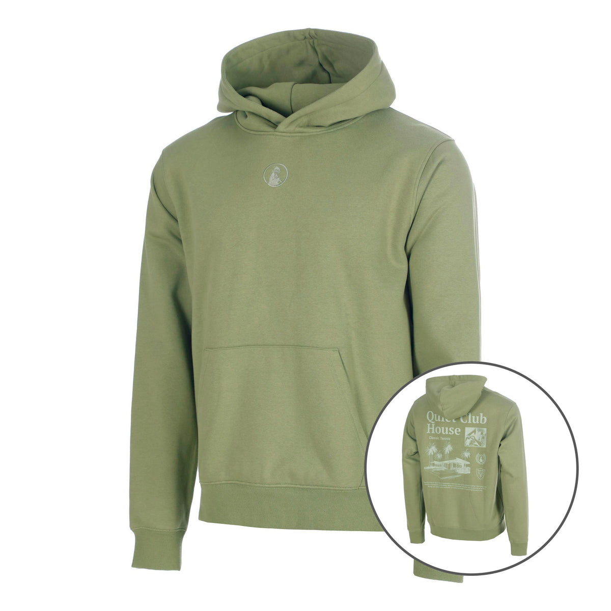Quiet Please Club House Loose Fit Sweat à capuche Hommes - kaki