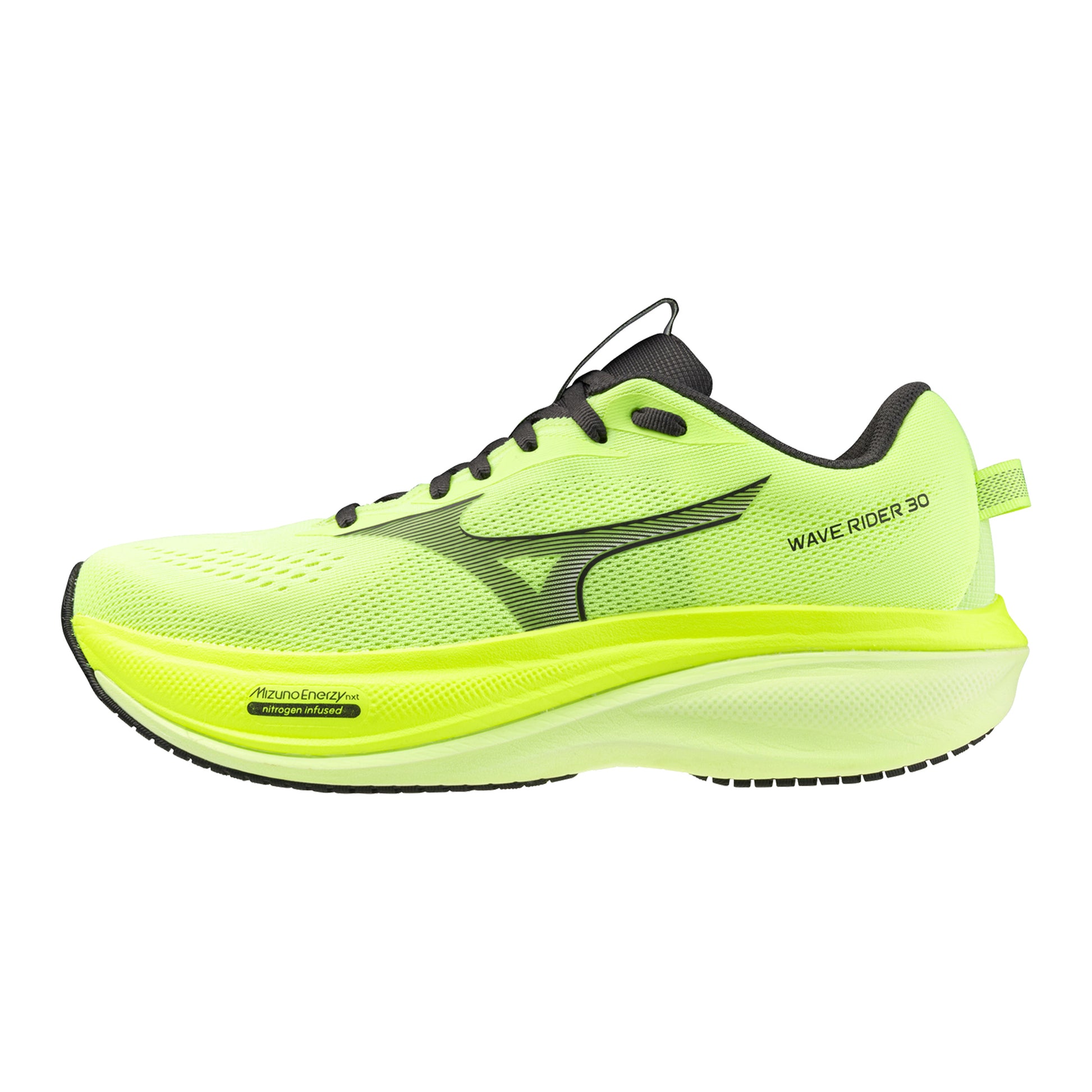 Mizuno Wave Rider 30  Neutrale schoen Heren - neongeel, zwart