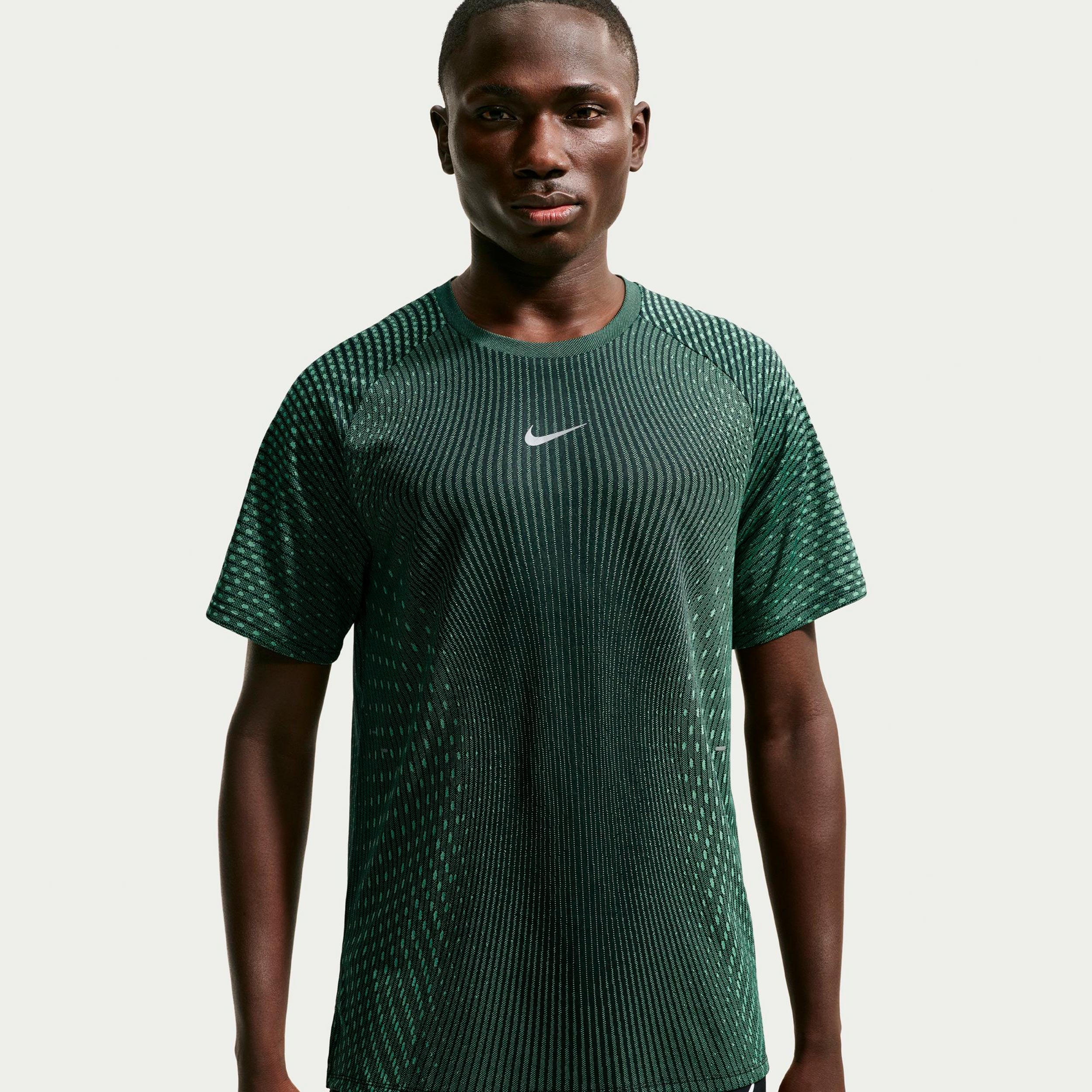 Nike Stride  Hardloopshirt Heren - olijf, zwart