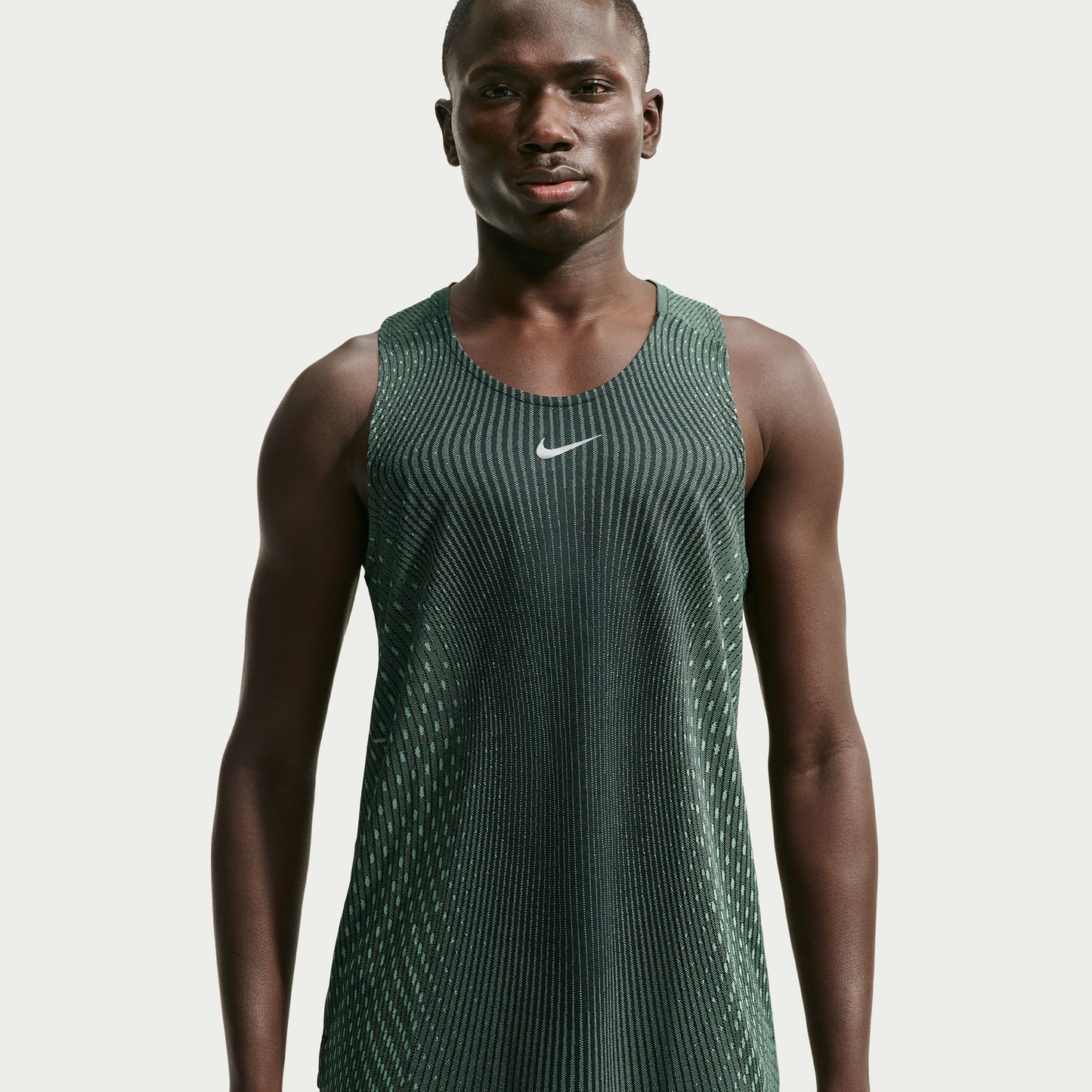Nike Stride  Maillot de course Hommes - vert olive, argent