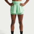 Flow 2in1  Hardloopshorts Dames - mint, zilver