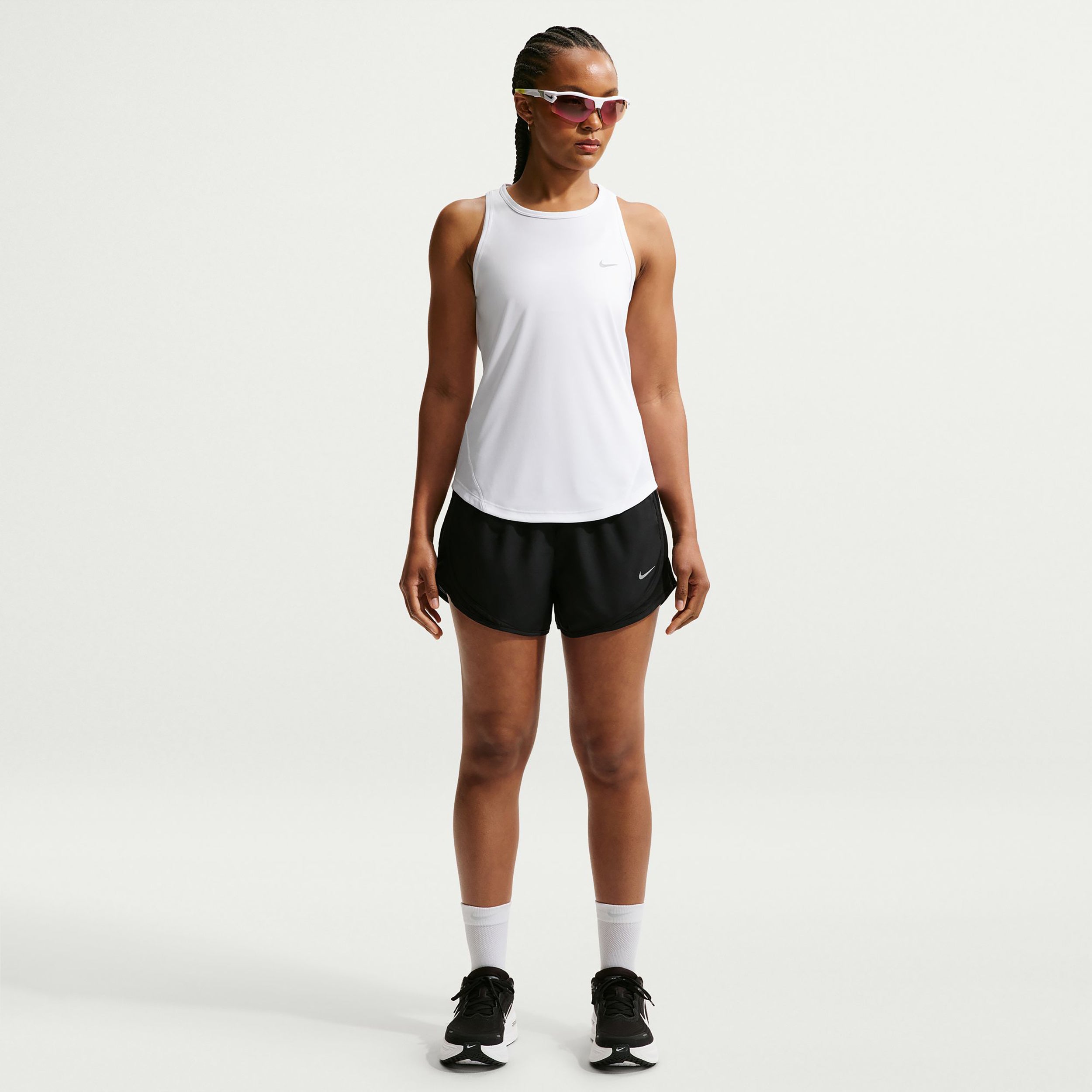Nike Tempo  Hardloopshirt Dames - wit, zilver