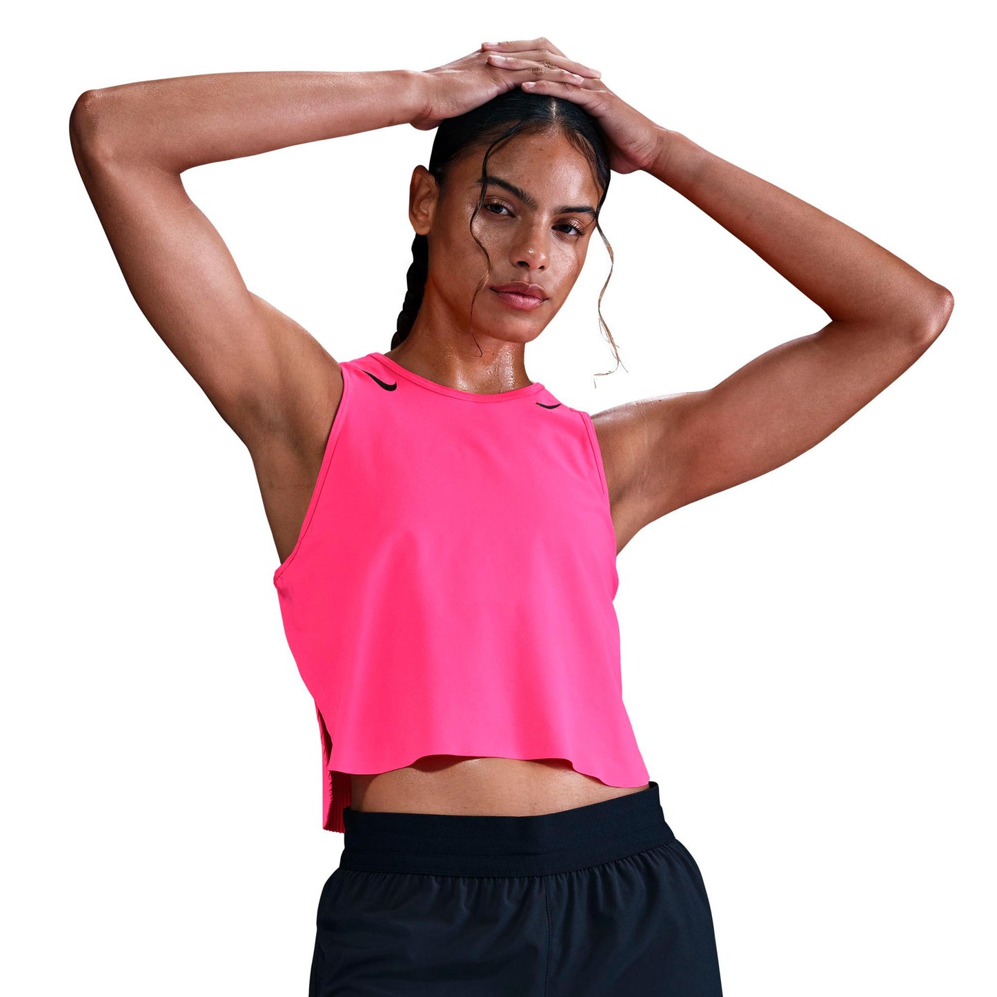 Nike AeroSwift   Hardloopshirt Dames - roze, zwart