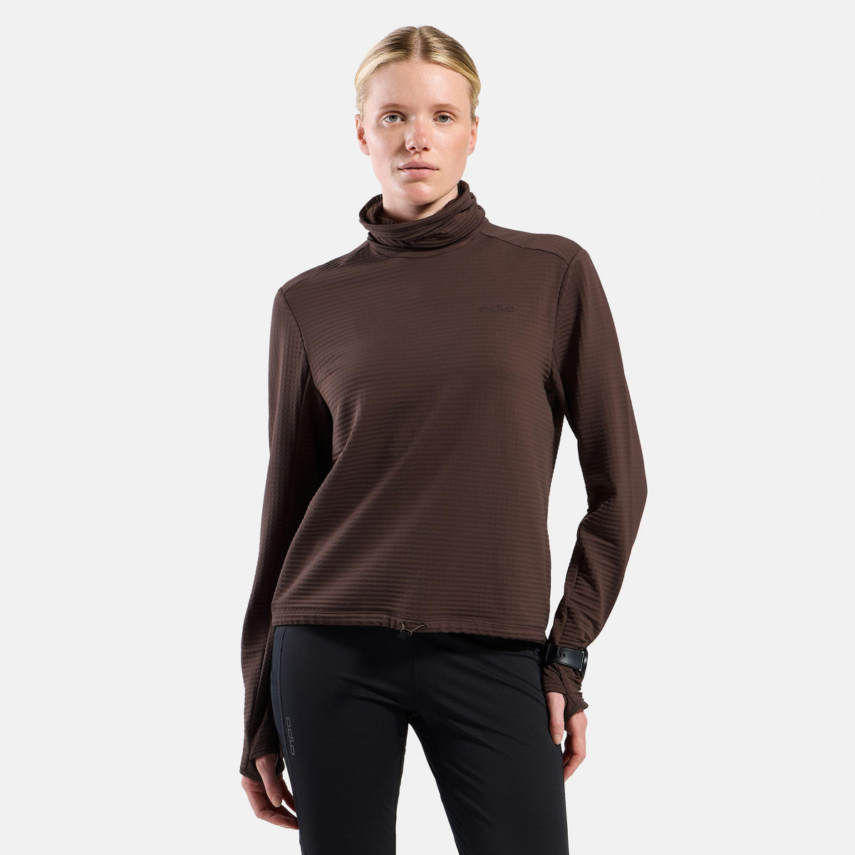 Odlo Essential Thermal Midlayer  Hardloopshirt Dames - bruin